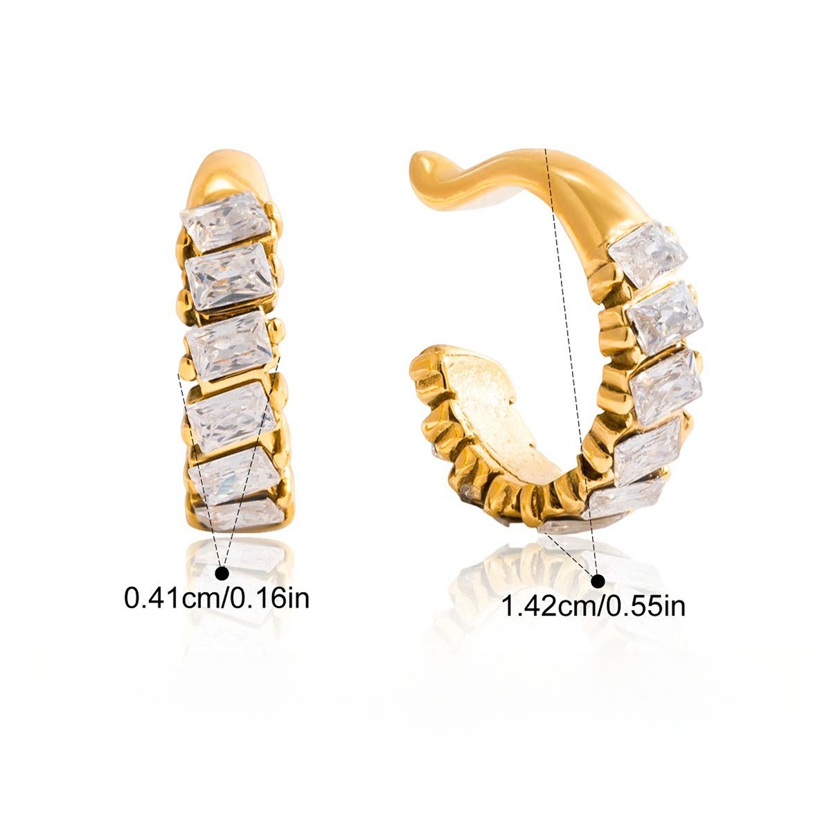Light luxury, high-end zircon earrings - Image 2