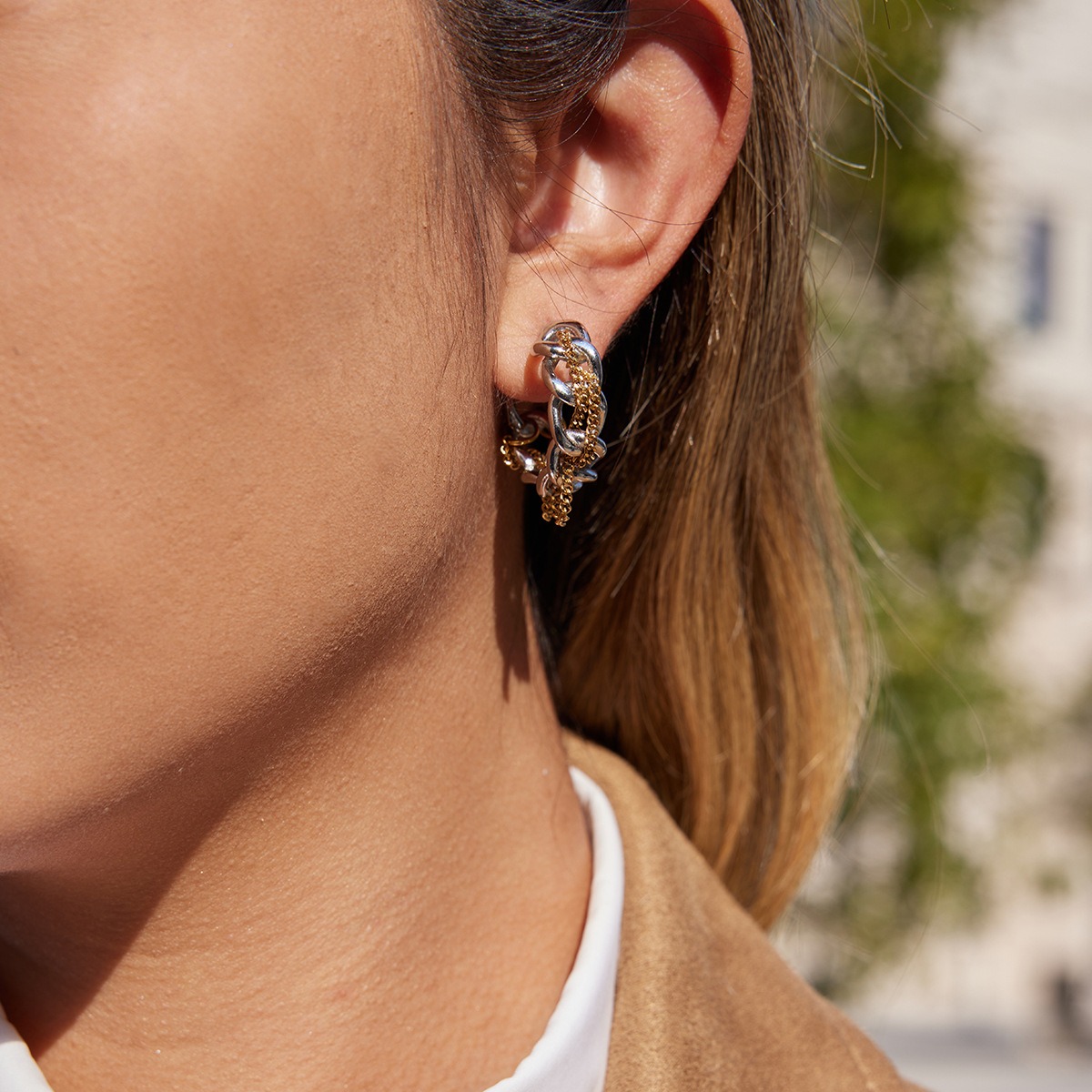 18K gold autumn/winter high-end tassel stud earrings - Image 4