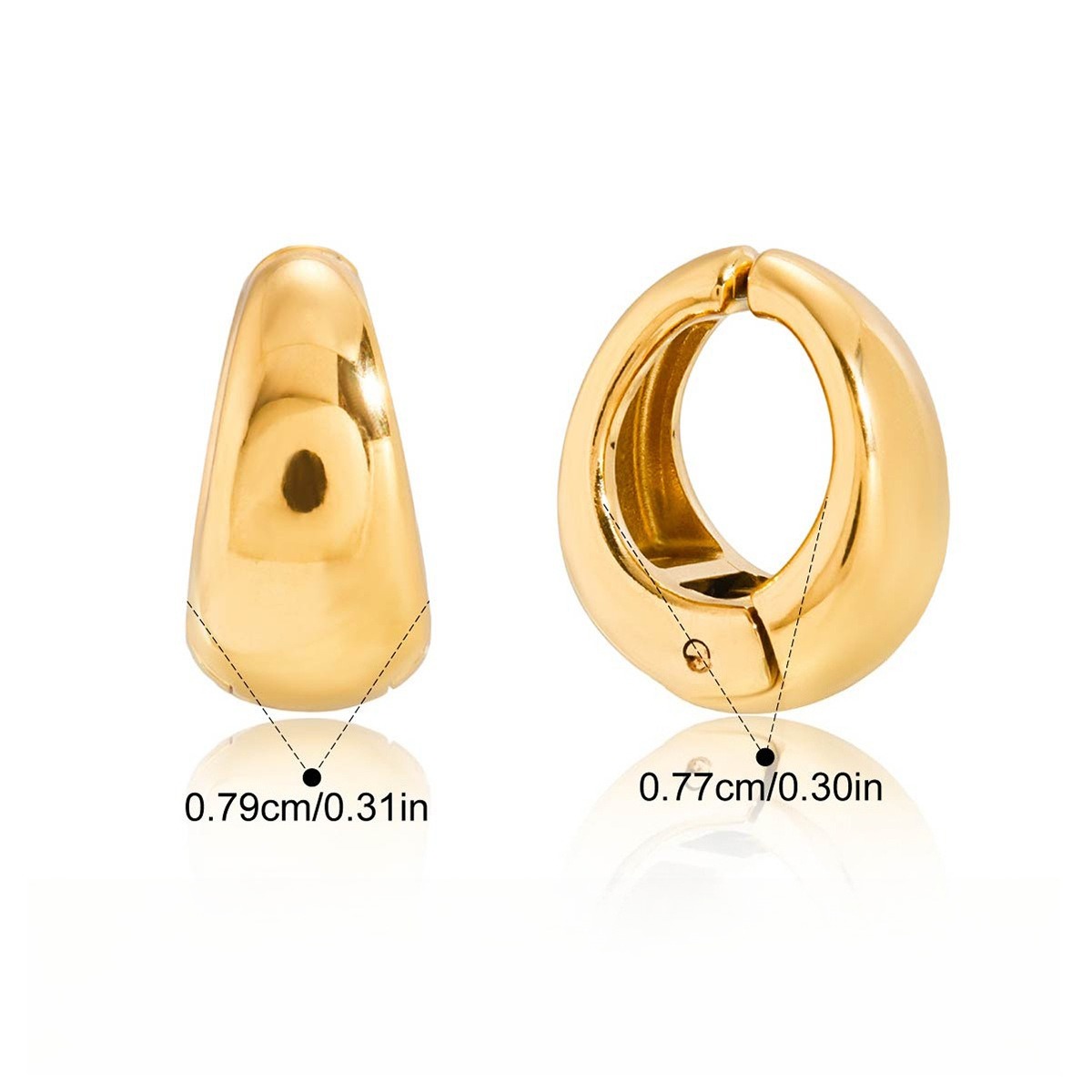 Chain tassel titanium steel zircon earrings - Image 2