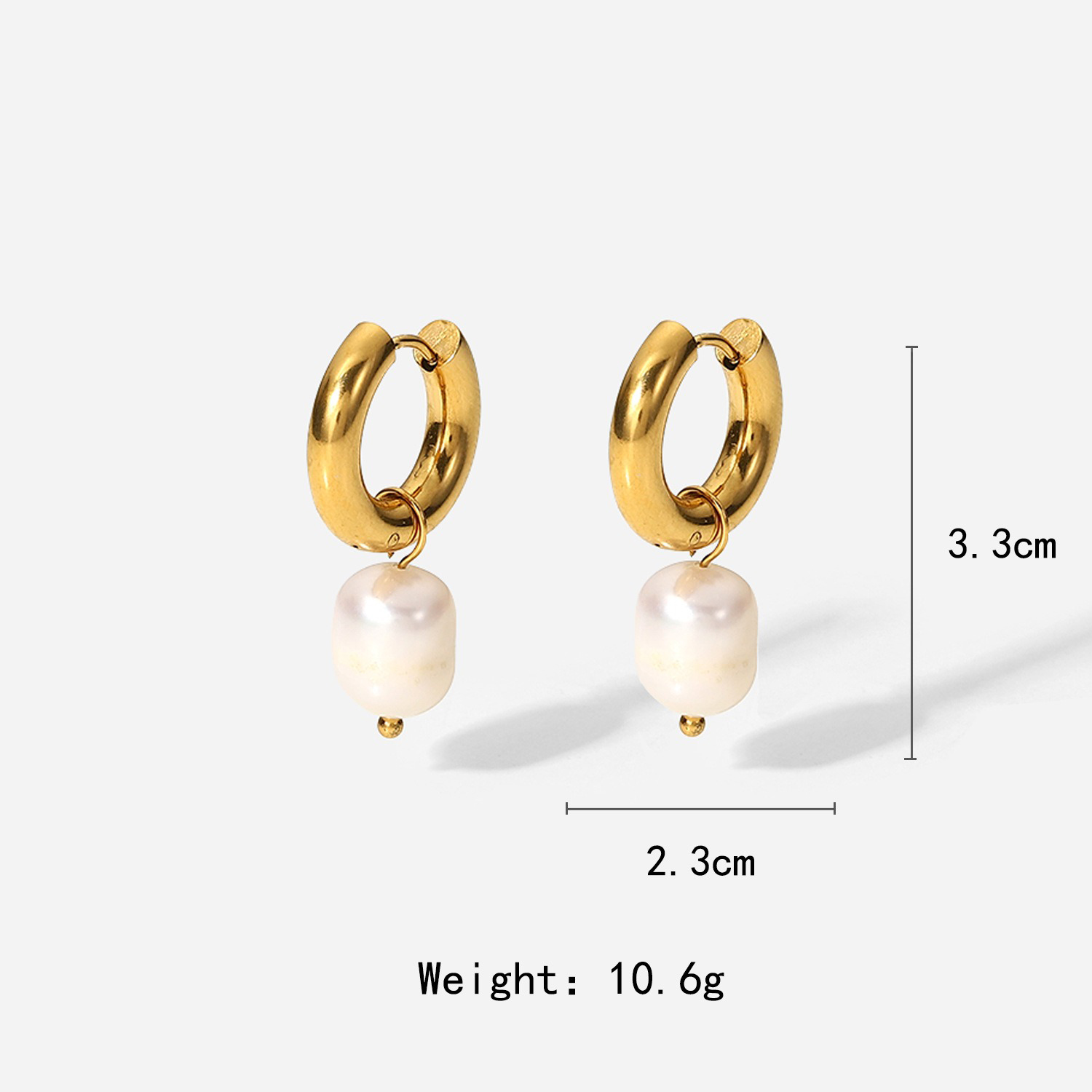 18K gold geometric inlaid pearls exquisite design noble earring necklace set - Image 2