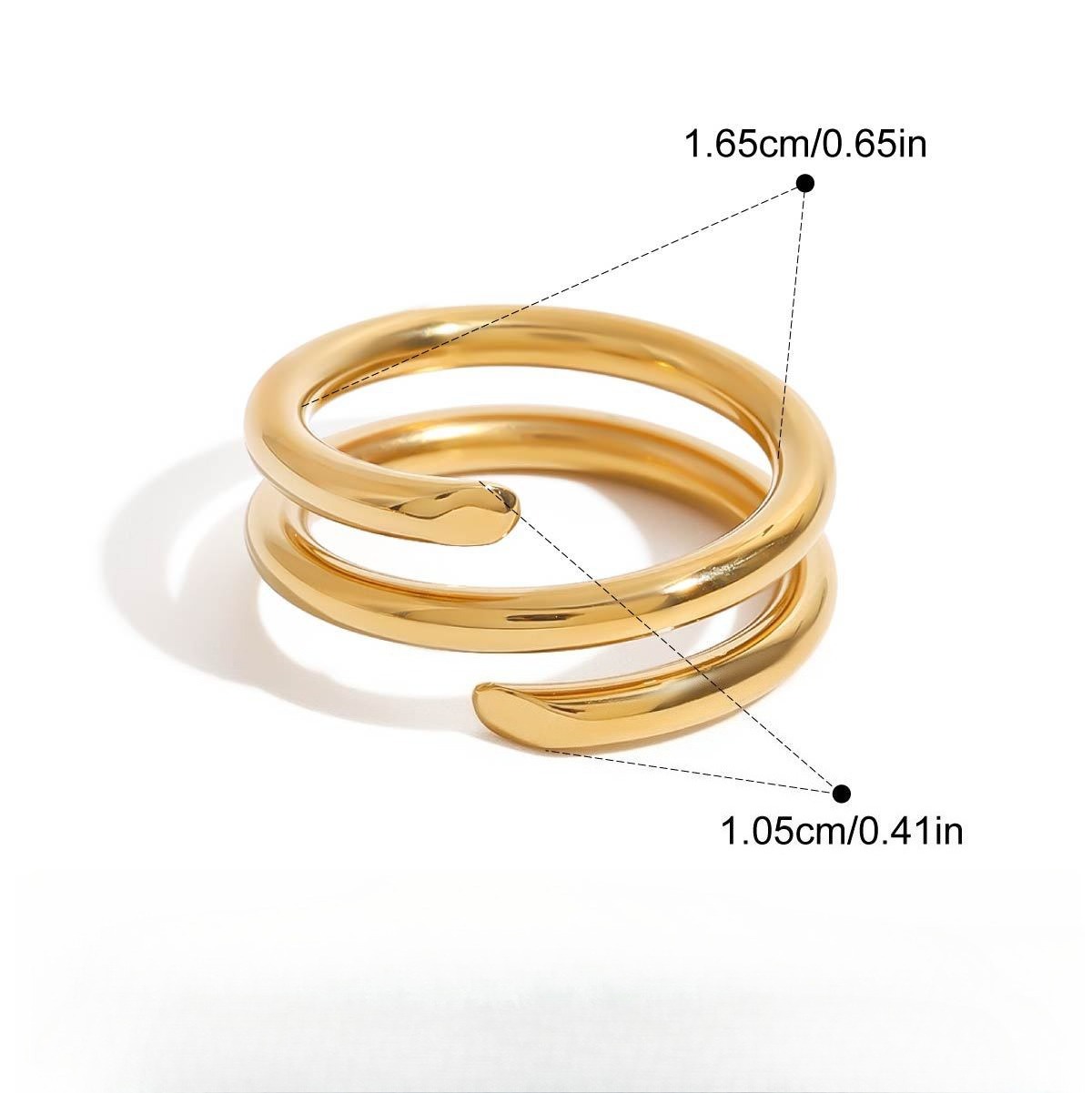 18K gold and titanium steel stacking ring - Image 2