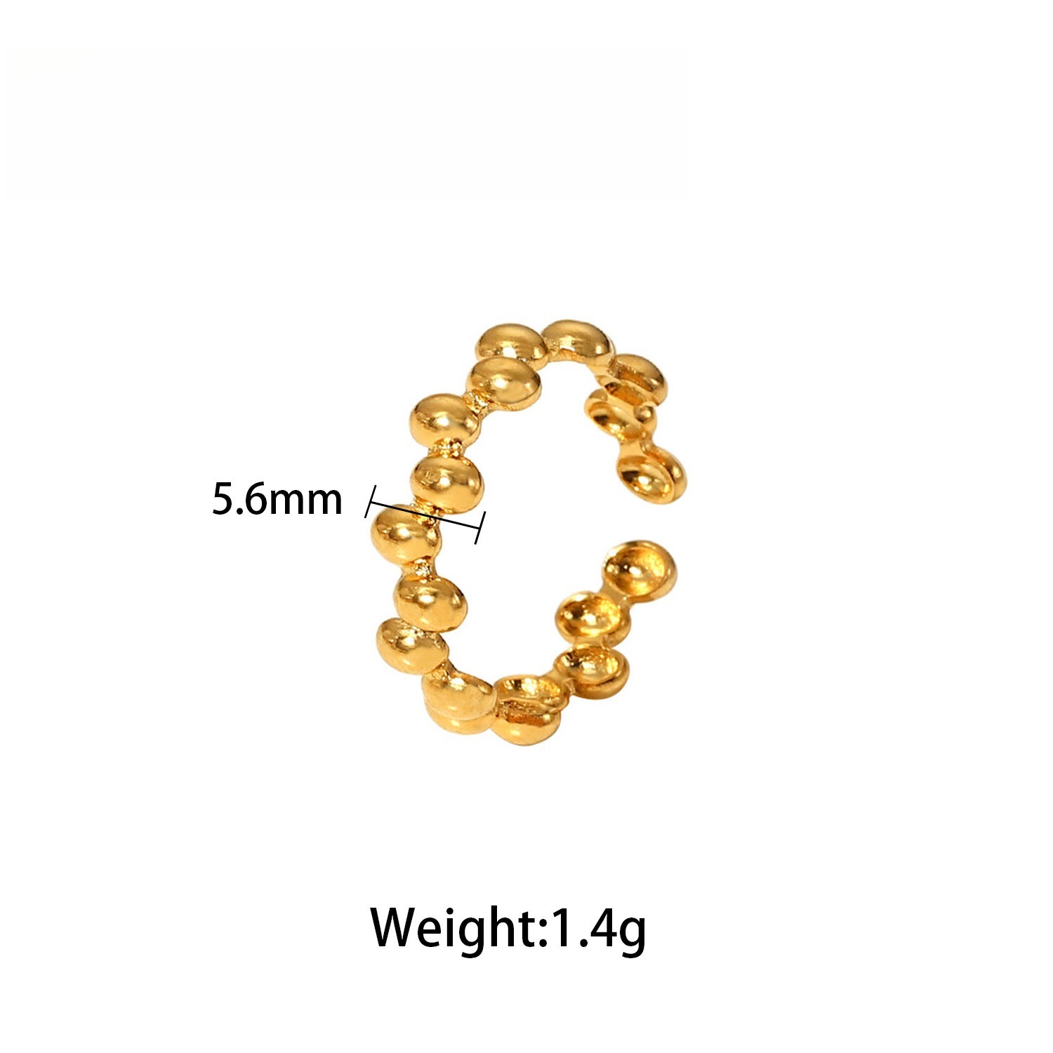 18K gold light luxury titanium steel ring - Image 2