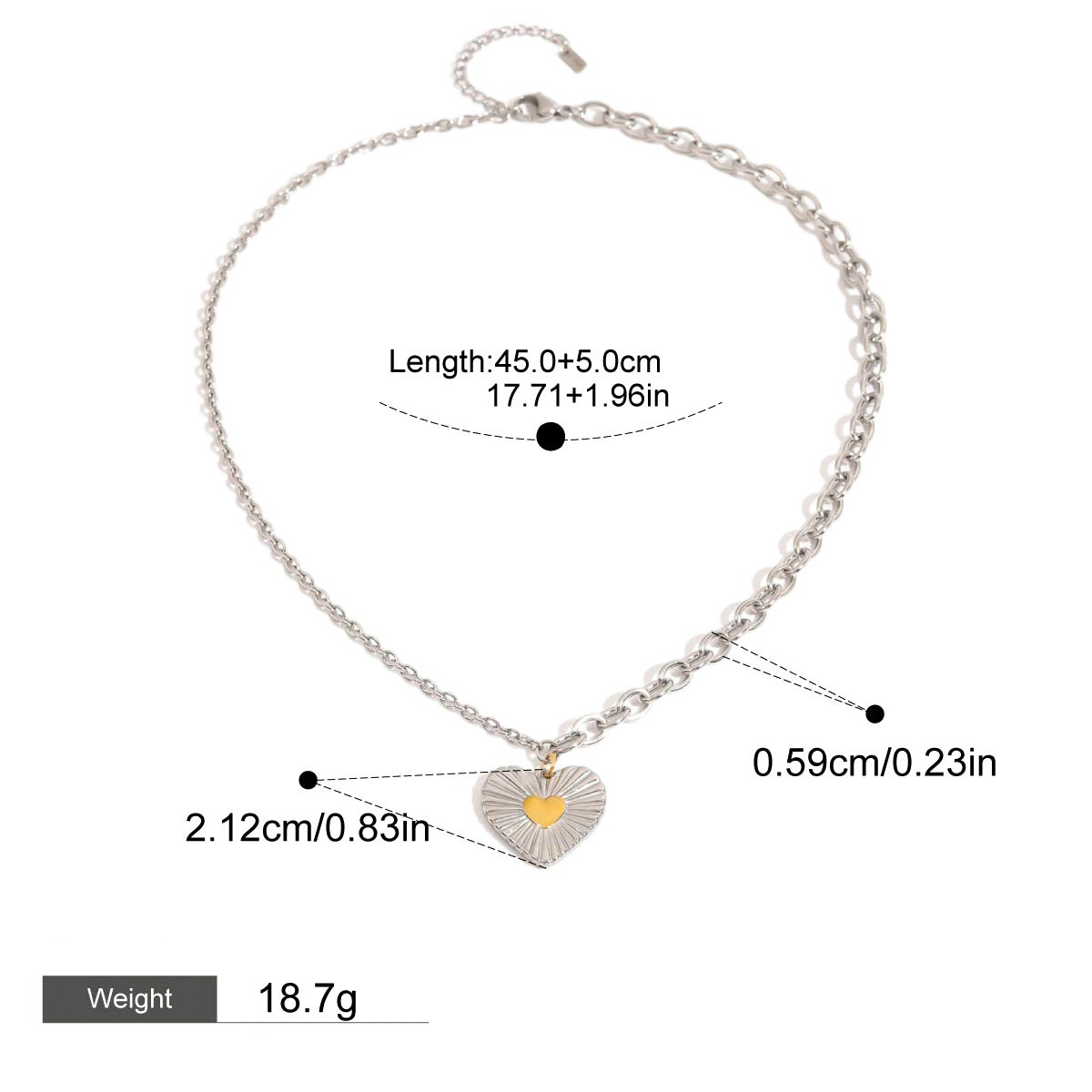 Heart with texture design exquisite fashion necklace - Image 3