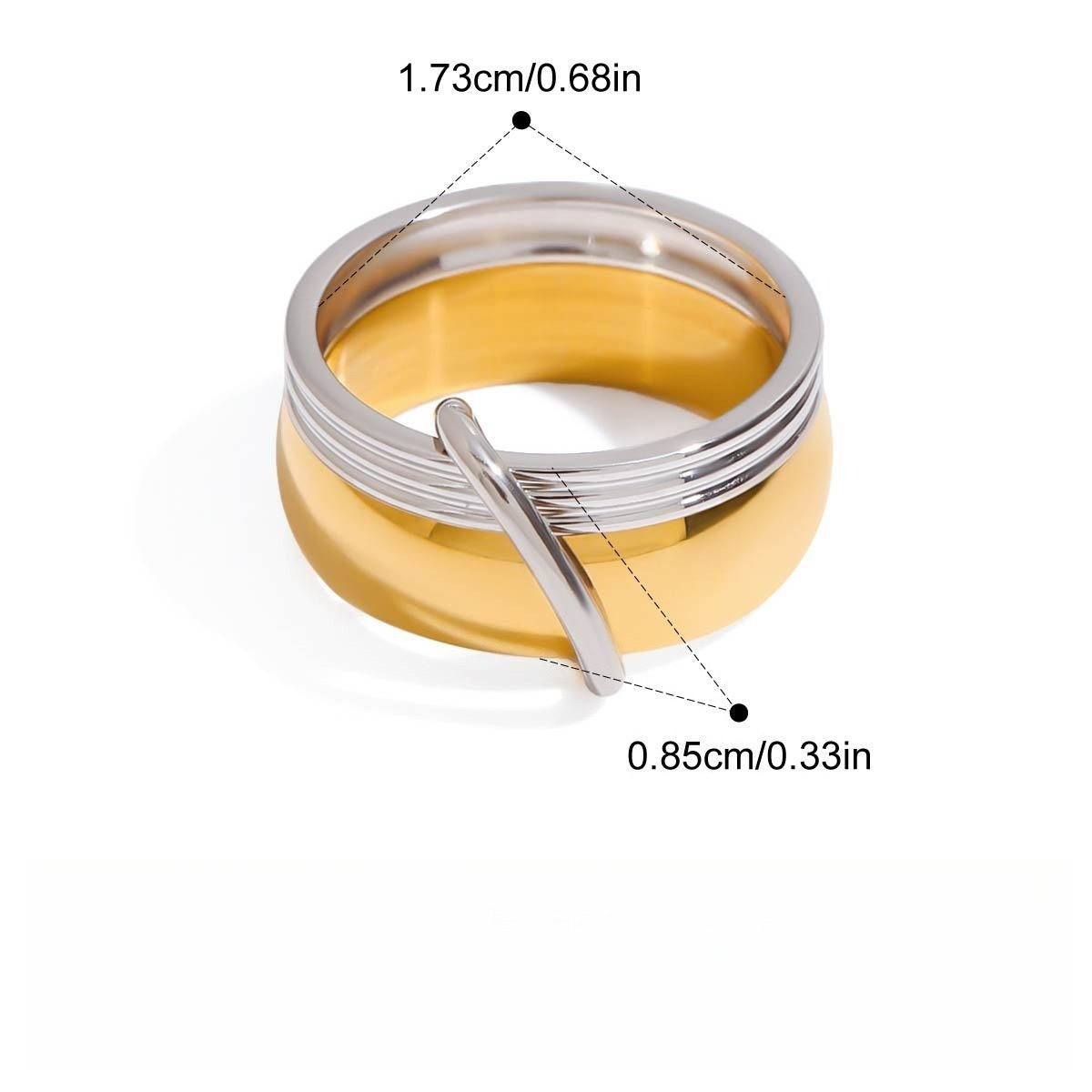 18Gold Pendant Titanium Steel Ring - Image 2