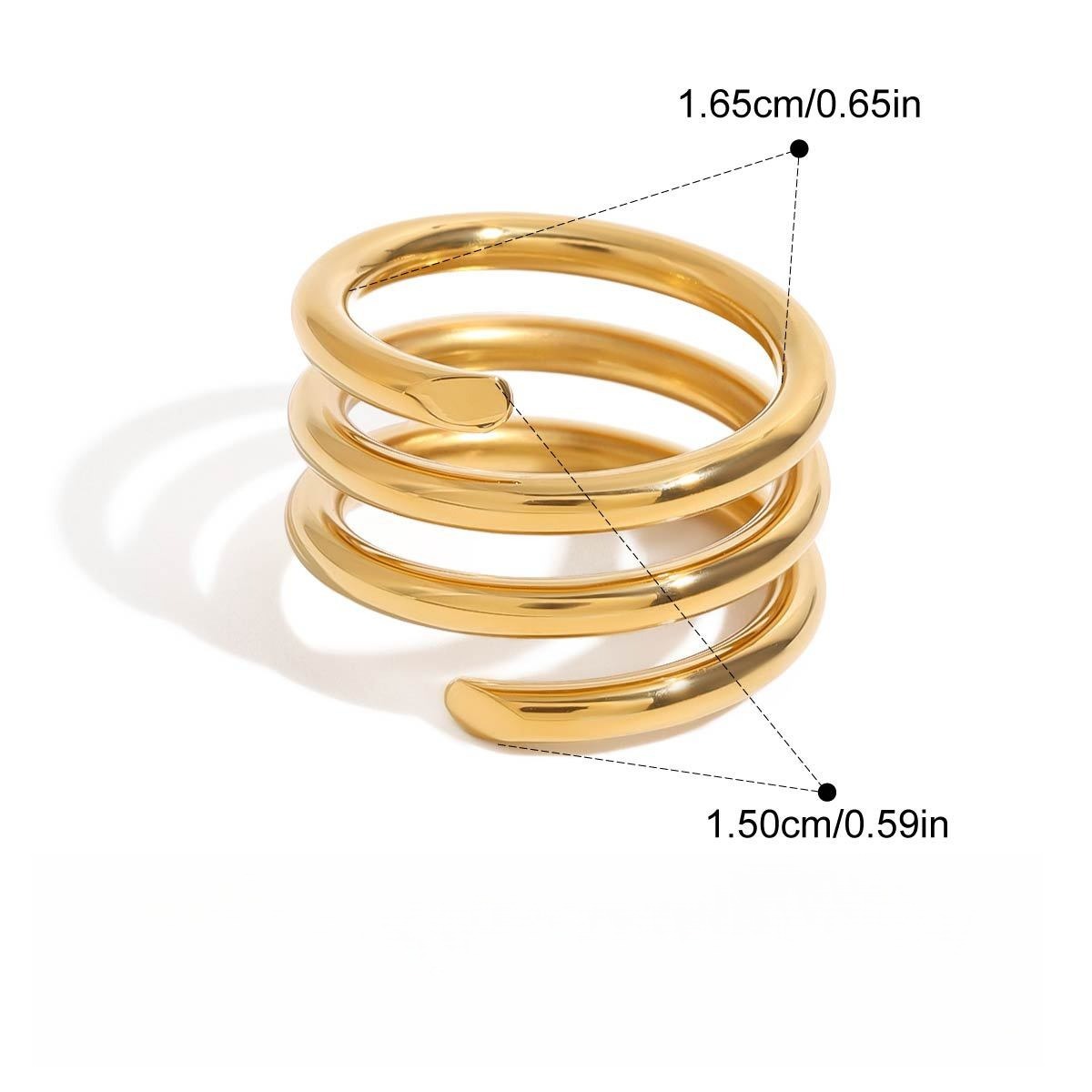 18K gold and titanium steel stacking ring - Image 4