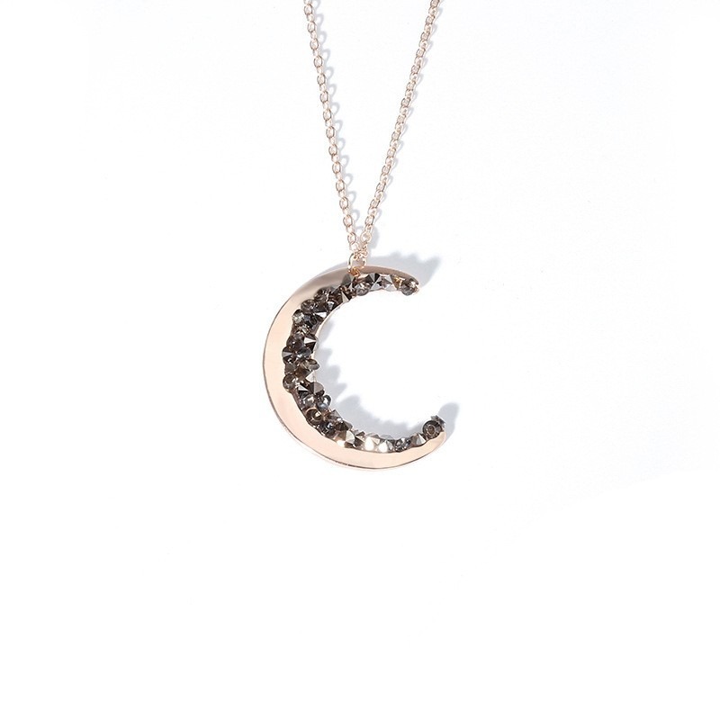 Light luxury moon rhinestone necklace - Image 2