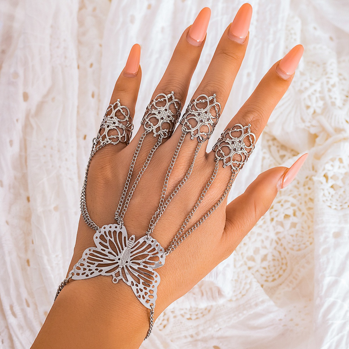 18k gold Halloween Gothic style ghost bracelet