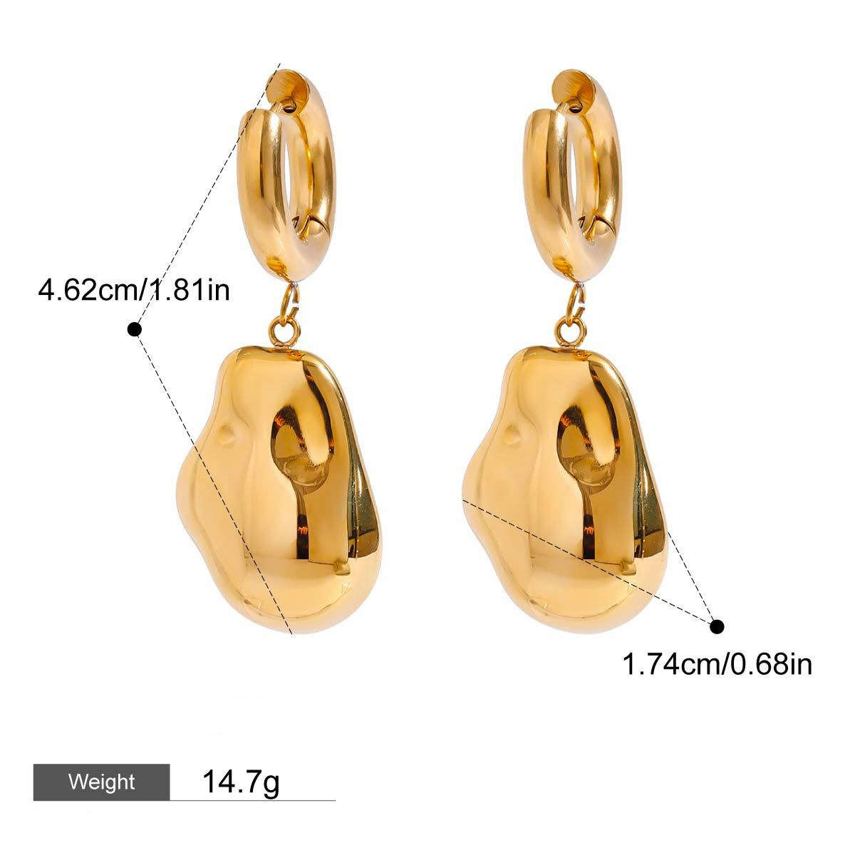 18K gold geometric inlaid pearls exquisite design noble earring necklace set - Image 4