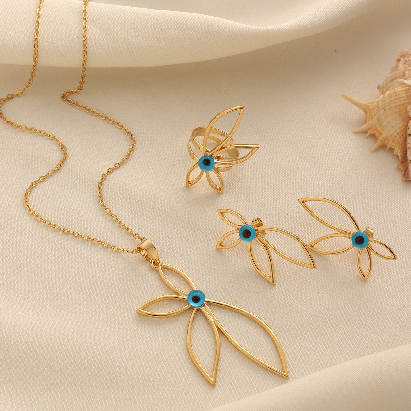Petal Evil Eye Jewelry Set