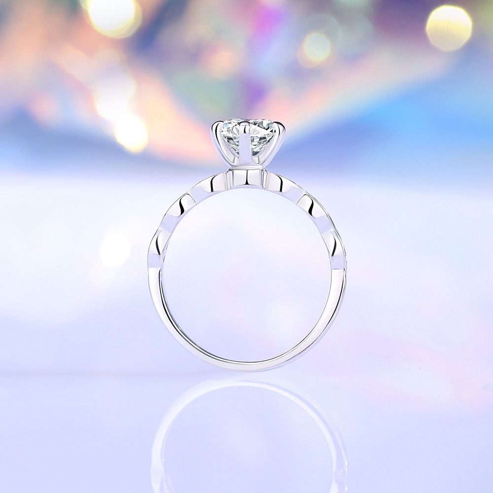 S925 sterling silver moissanite six-prong ring - Image 2