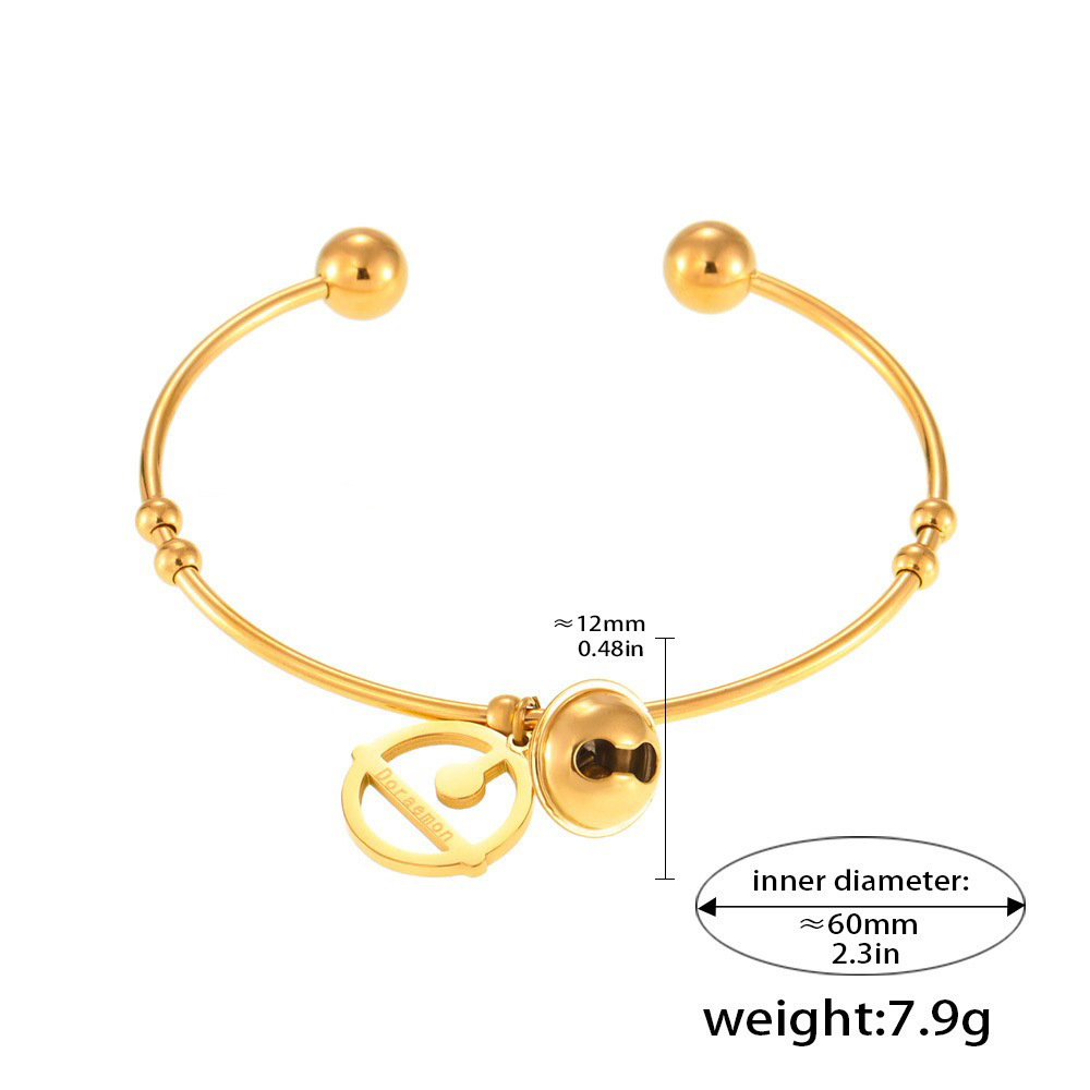 18K gold bell pendant unique design bracelet - Image 3