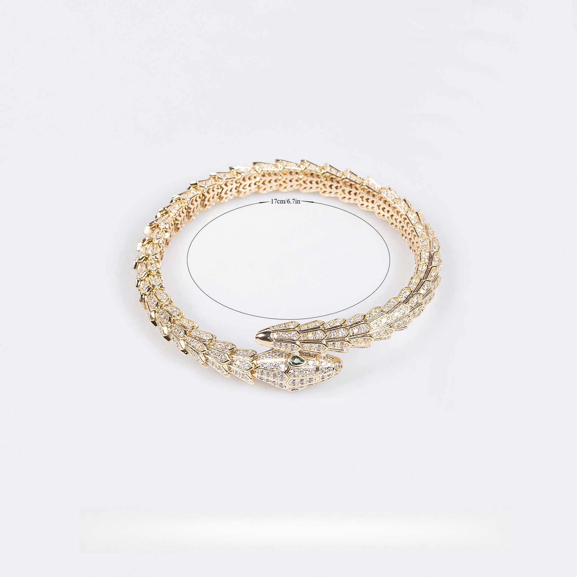 18K Gold Wind Snake Bracelet with Colored Gemstones and Diamonds - Image 2