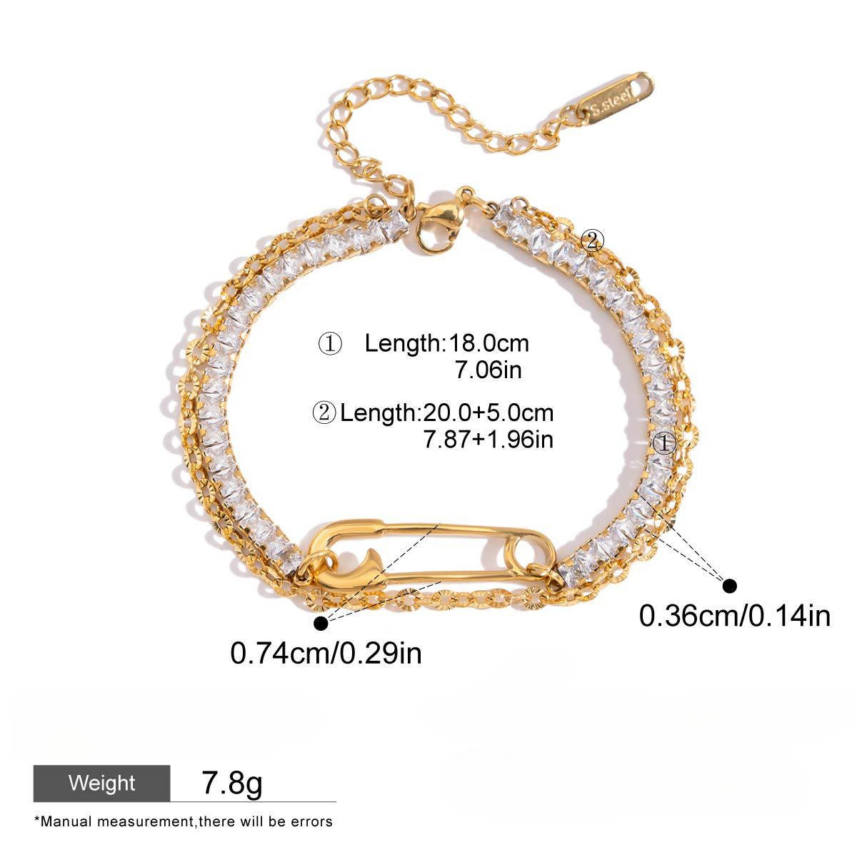 18K gold light luxury high-end zircon bracelet - Image 2