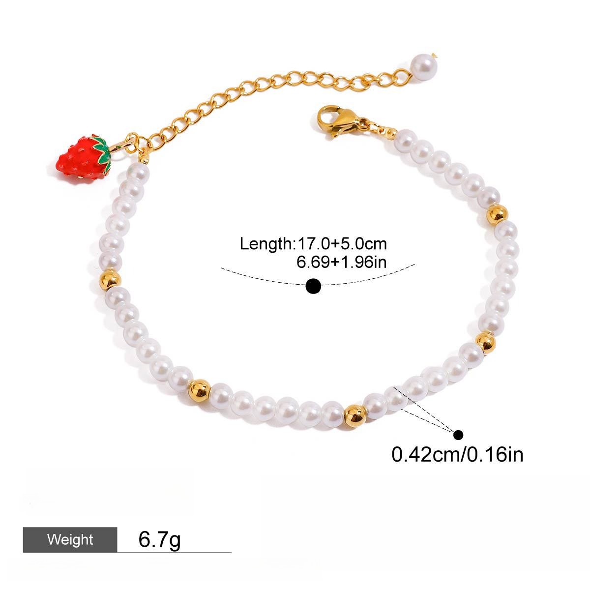 18K Gold Light Luxury Stacked Pearl Bracelet - Image 2