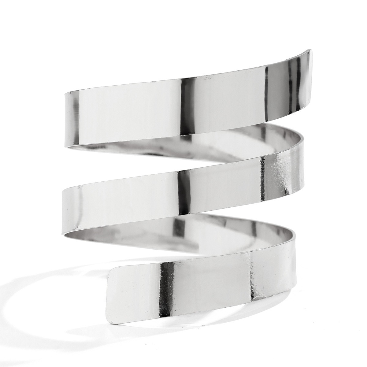 18k gold vintage bracelet wide-edge geometric punk style open bracelet - Image 5