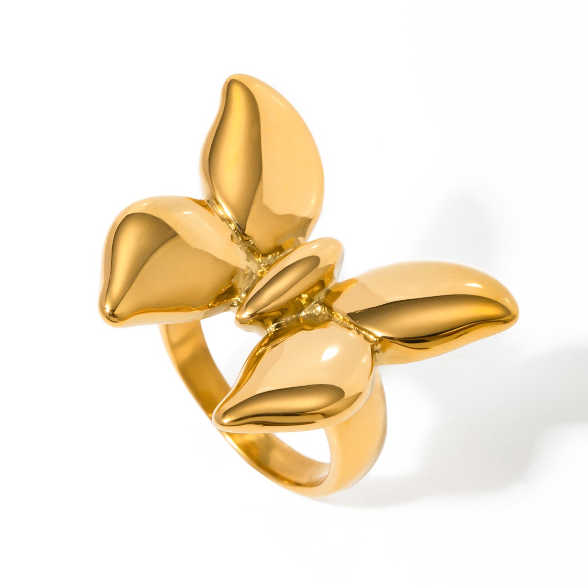 18K gold butterfly design exquisite and noble ring - Image 3