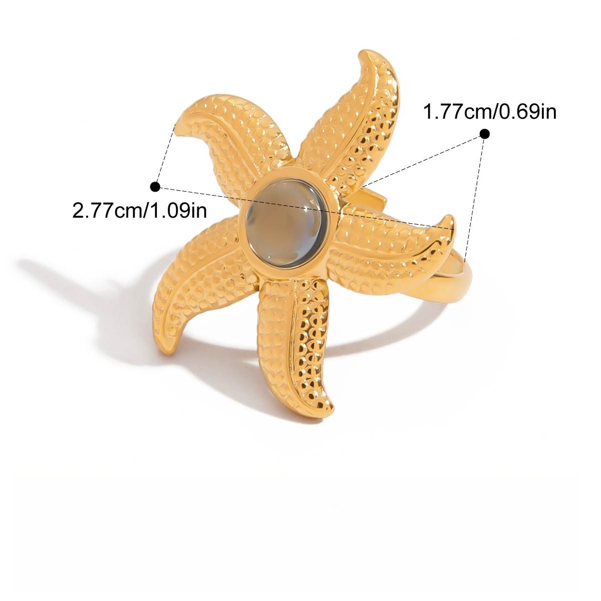 18K gold lightweight luxury earrings and rings - Image 6