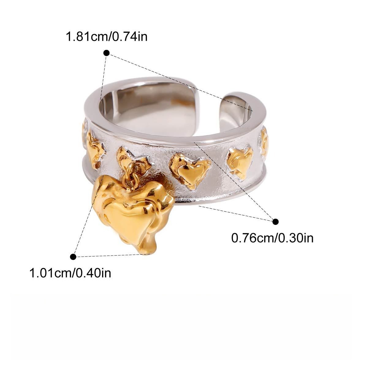 18Gold Pendant Titanium Steel Ring - Image 5