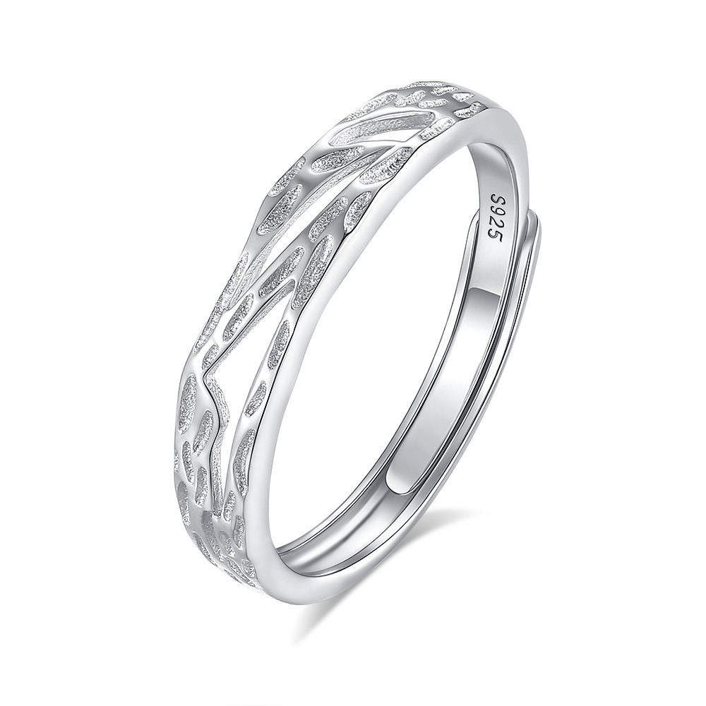 S925 sterling silver Chinese style couple engagement ring - Image 4