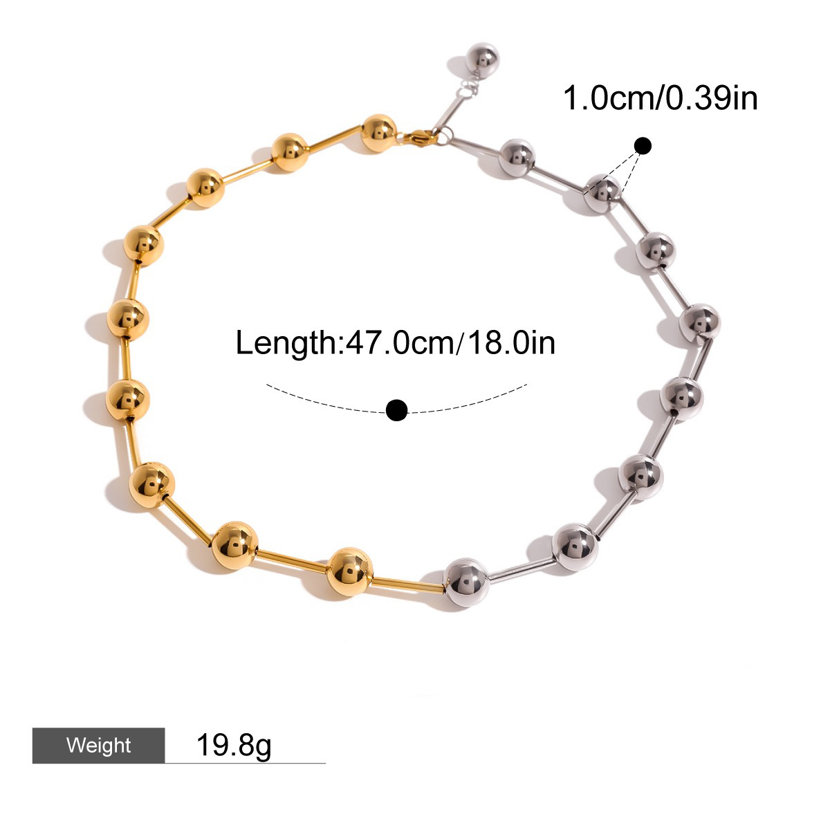 18K gold heart shape with gold and silver color matching design trendy personality necklace bracelet ring earrings set - Image 3