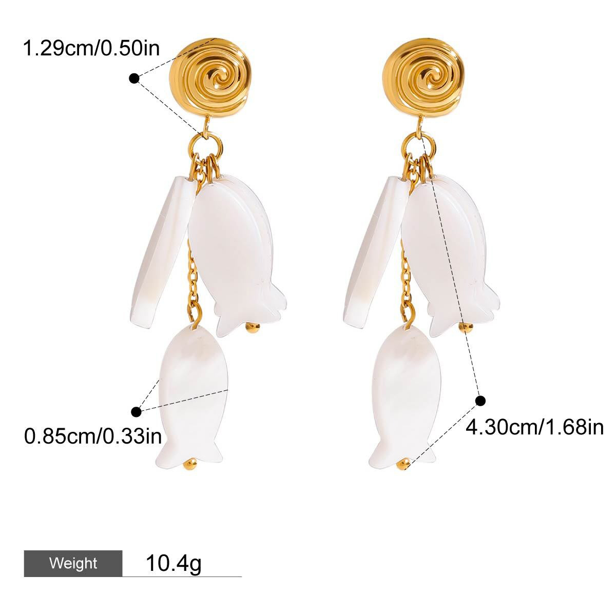18K gold thread with fish-shaped tassel design exquisite and noble earrings - Image 5