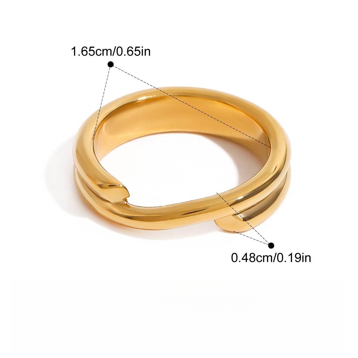 18K gold and titanium steel stacking ring - Image 7