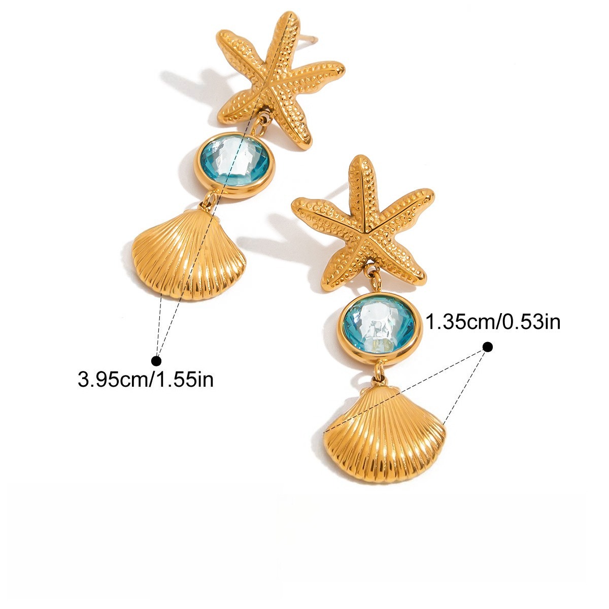 18K gold lightweight luxury earrings and rings - Image 8