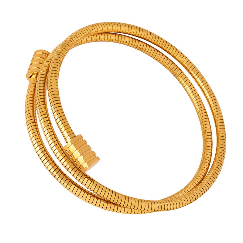 18K gold multi-layered wraparound bracelet with thread design, classic and simple - Image 2
