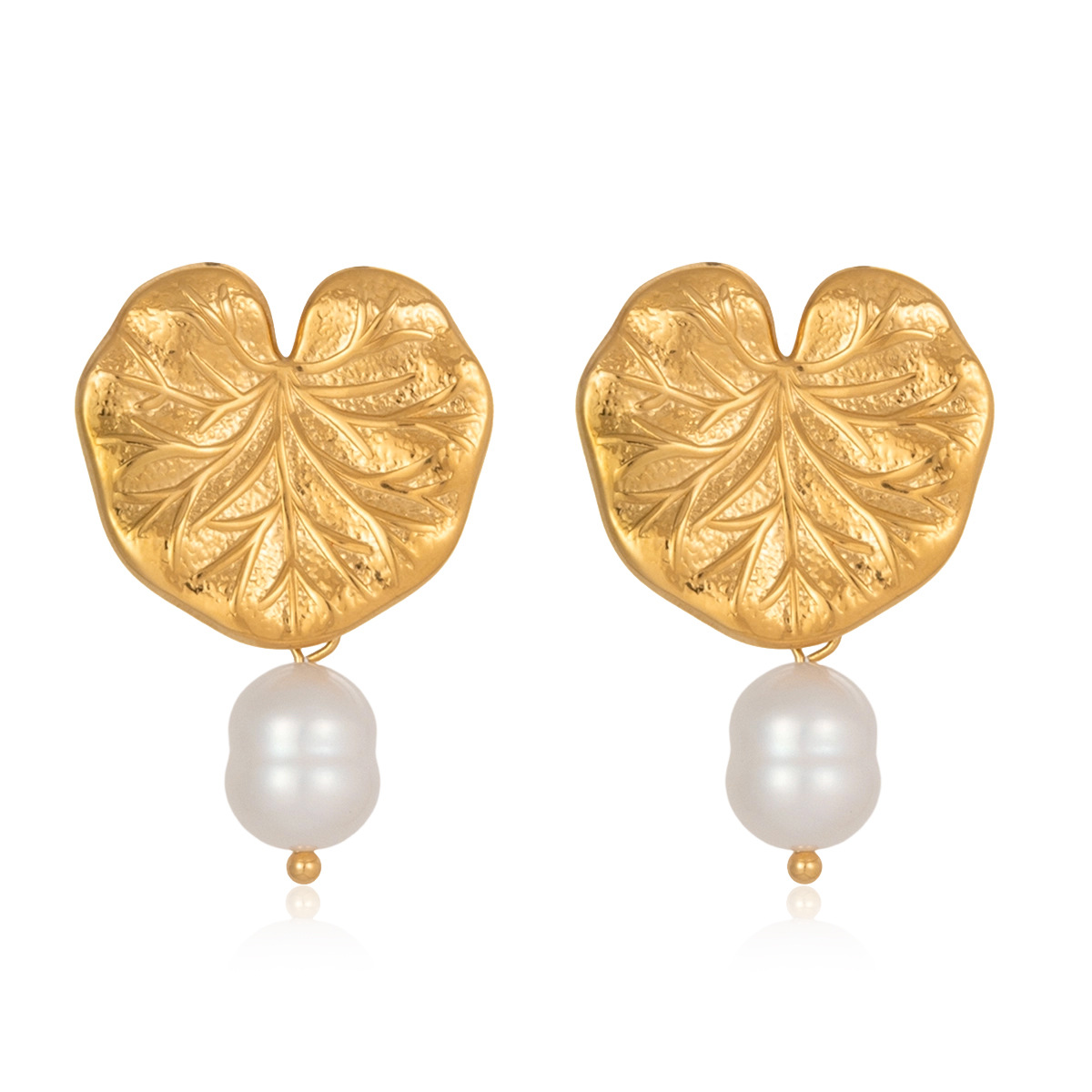 Freshwater Pearl Lotus Drop Earrings
