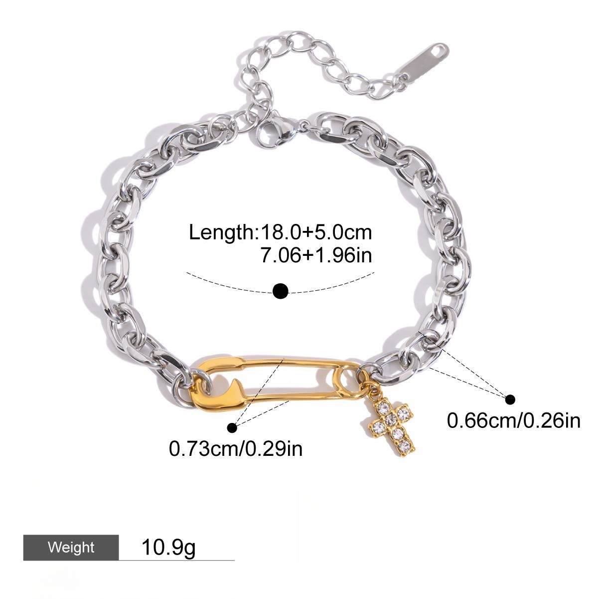 18k gold light luxury high-end titanium steel bracelet - Image 4