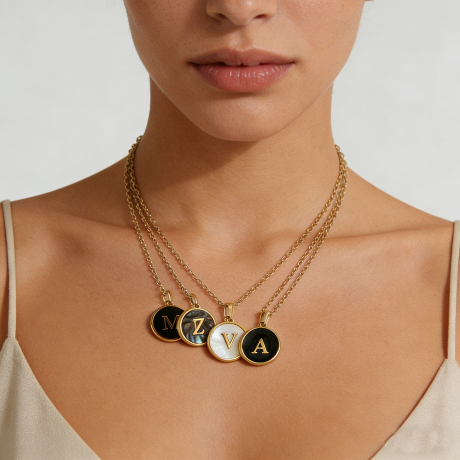 Natural Shell Initial Necklace Collection