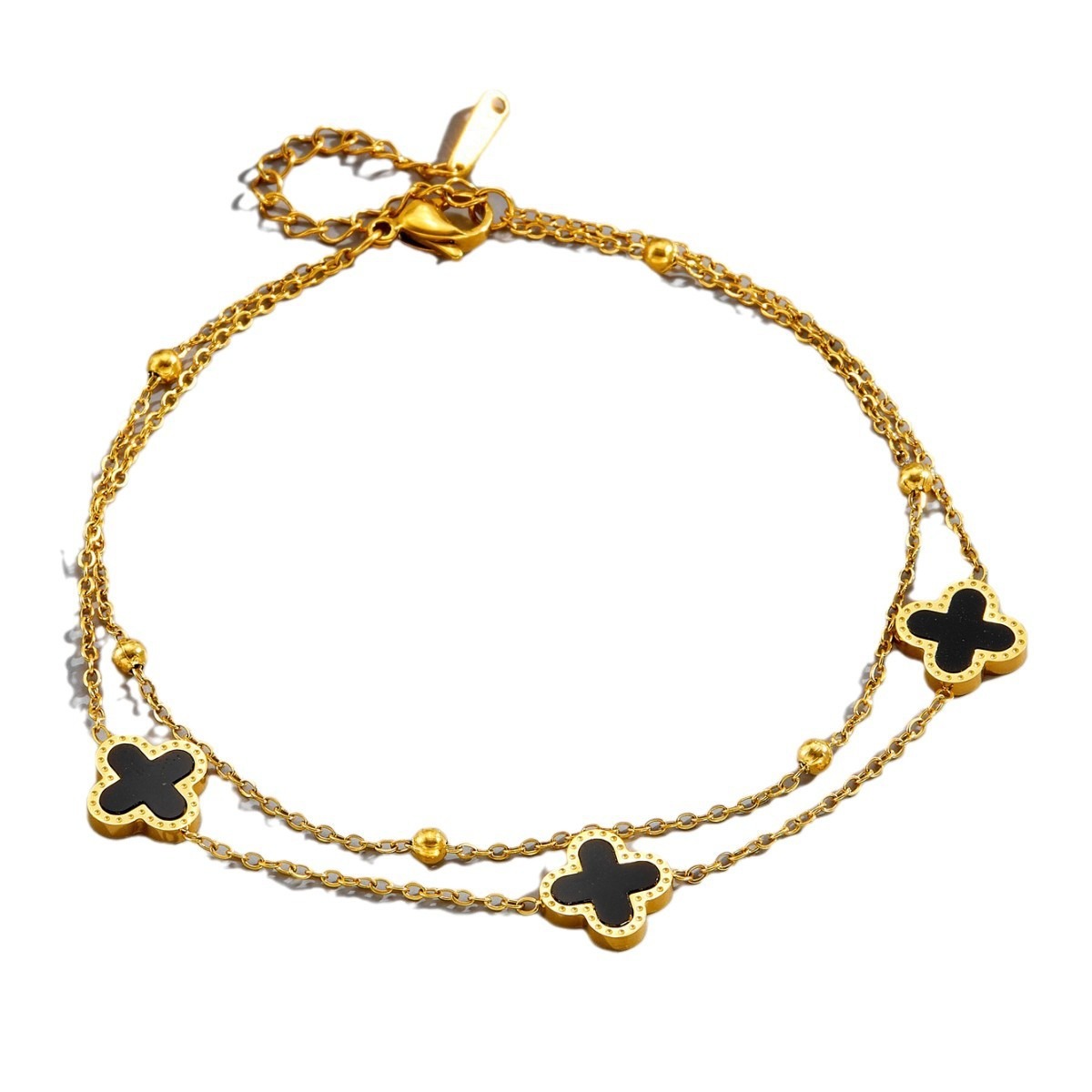 18k gold light luxury exquisite four-leaf clover bracelet - Image 3