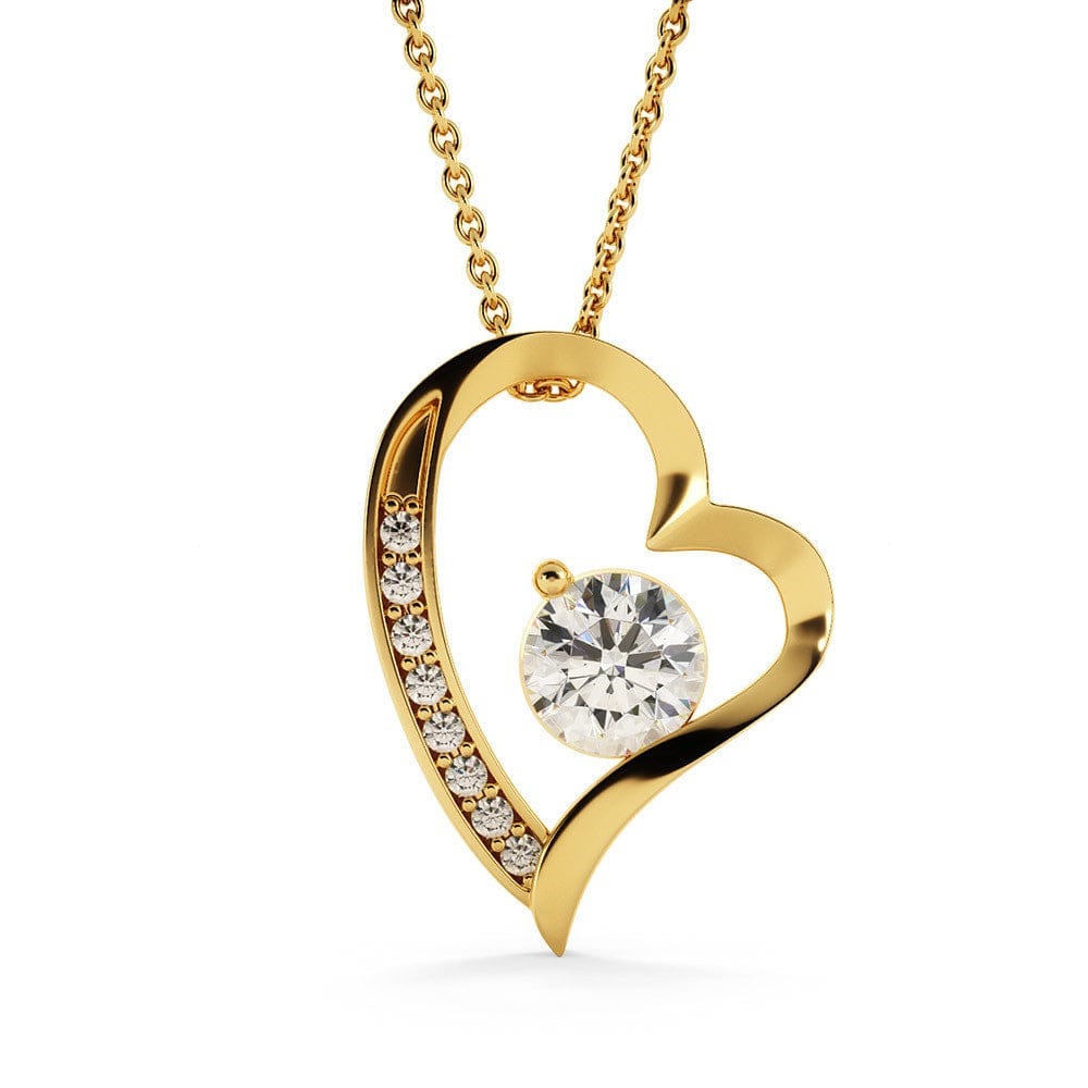 18K gold hollow heart inlaid gemstone design light luxury noble necklace - Image 3