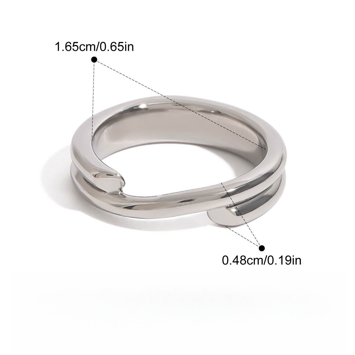 18K gold and titanium steel stacking ring - Image 9