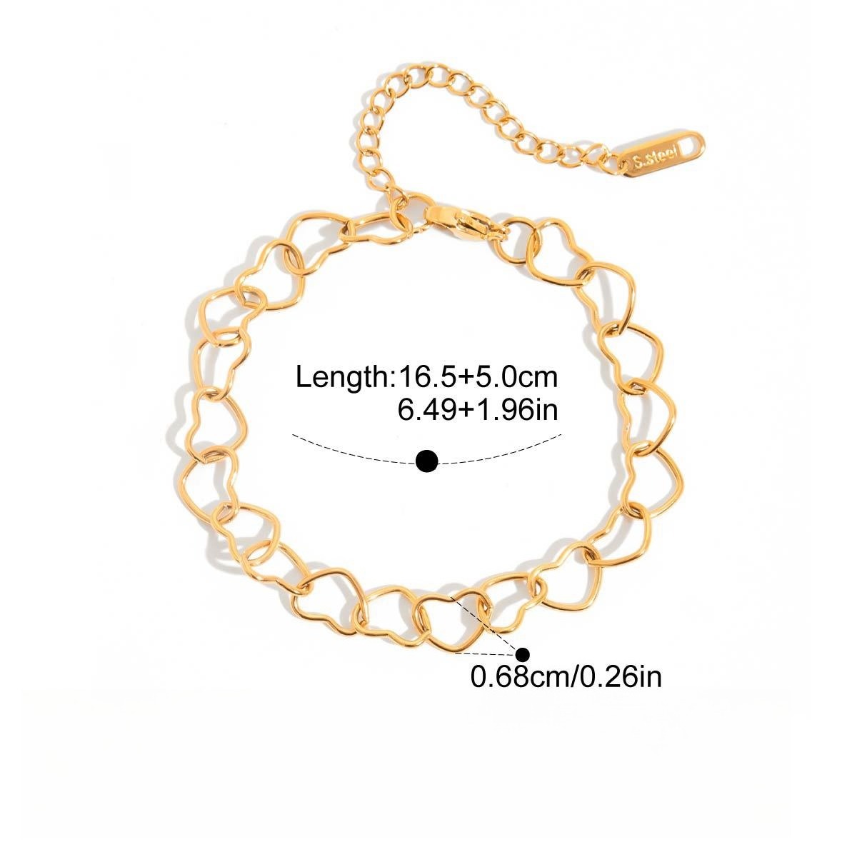 18K gold-plated, lightweight, and luxurious titanium steel bracelet with letter design. - Image 4