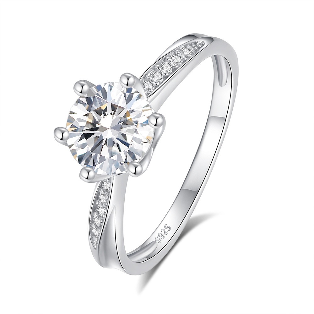 S925 Sterling Silver High-End Minimalist Style Zirconia Pave Ring - Image 4