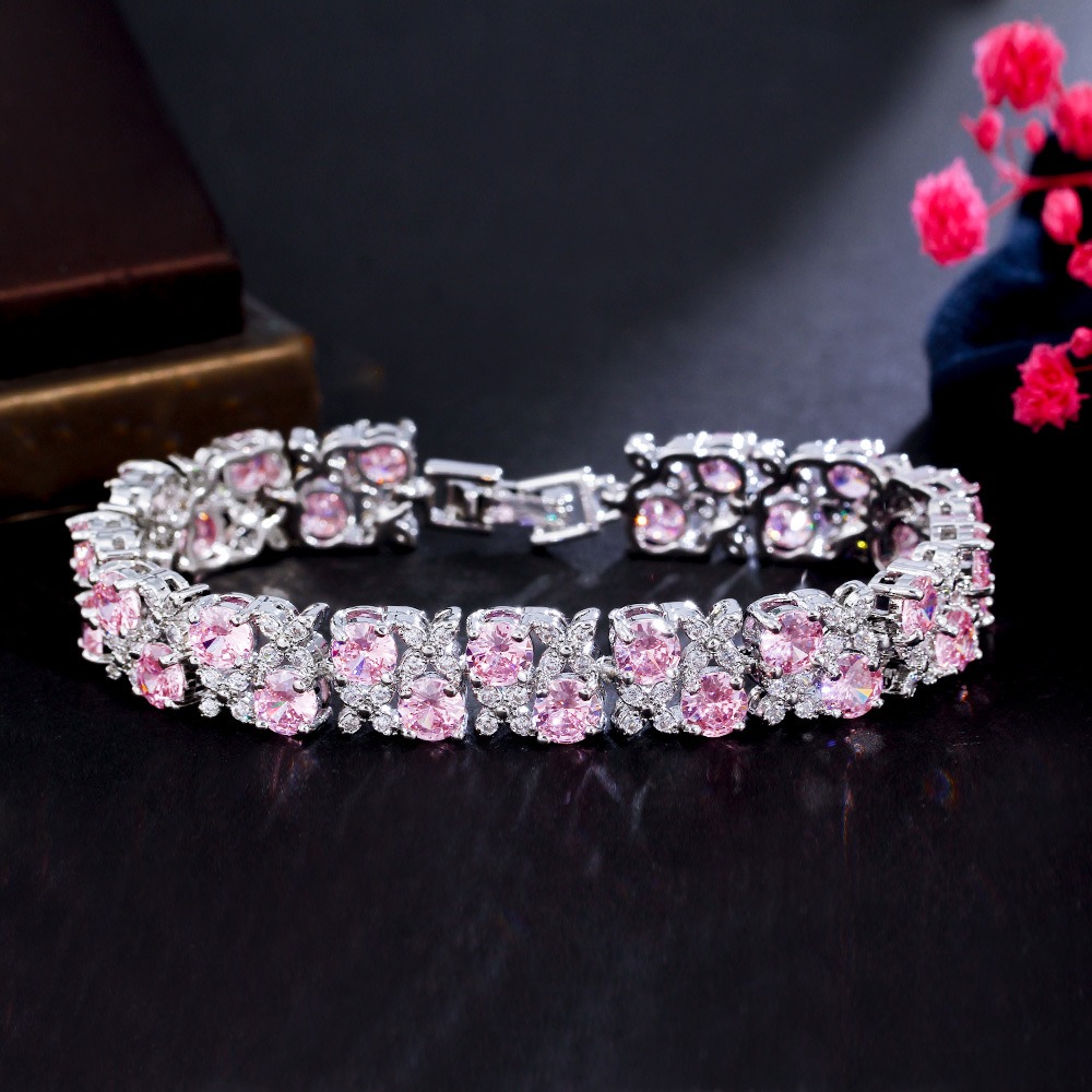 Zircon micro-inlaid gemstone and sparkling diamond-plated bracelet - Image 11