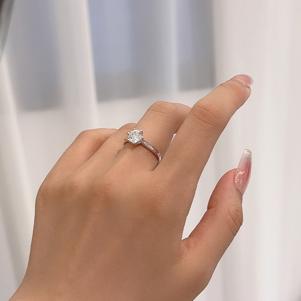 S925 Sterling Silver High-End Minimalist Style Zirconia Pave Ring - Image 5