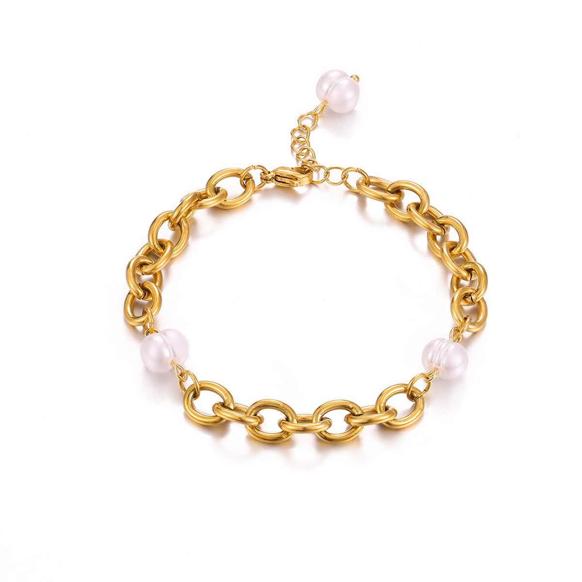 18K gold and pearl two-tone bracelet