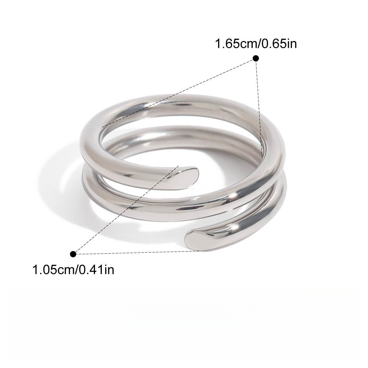 18K gold and titanium steel stacking ring - Image 14