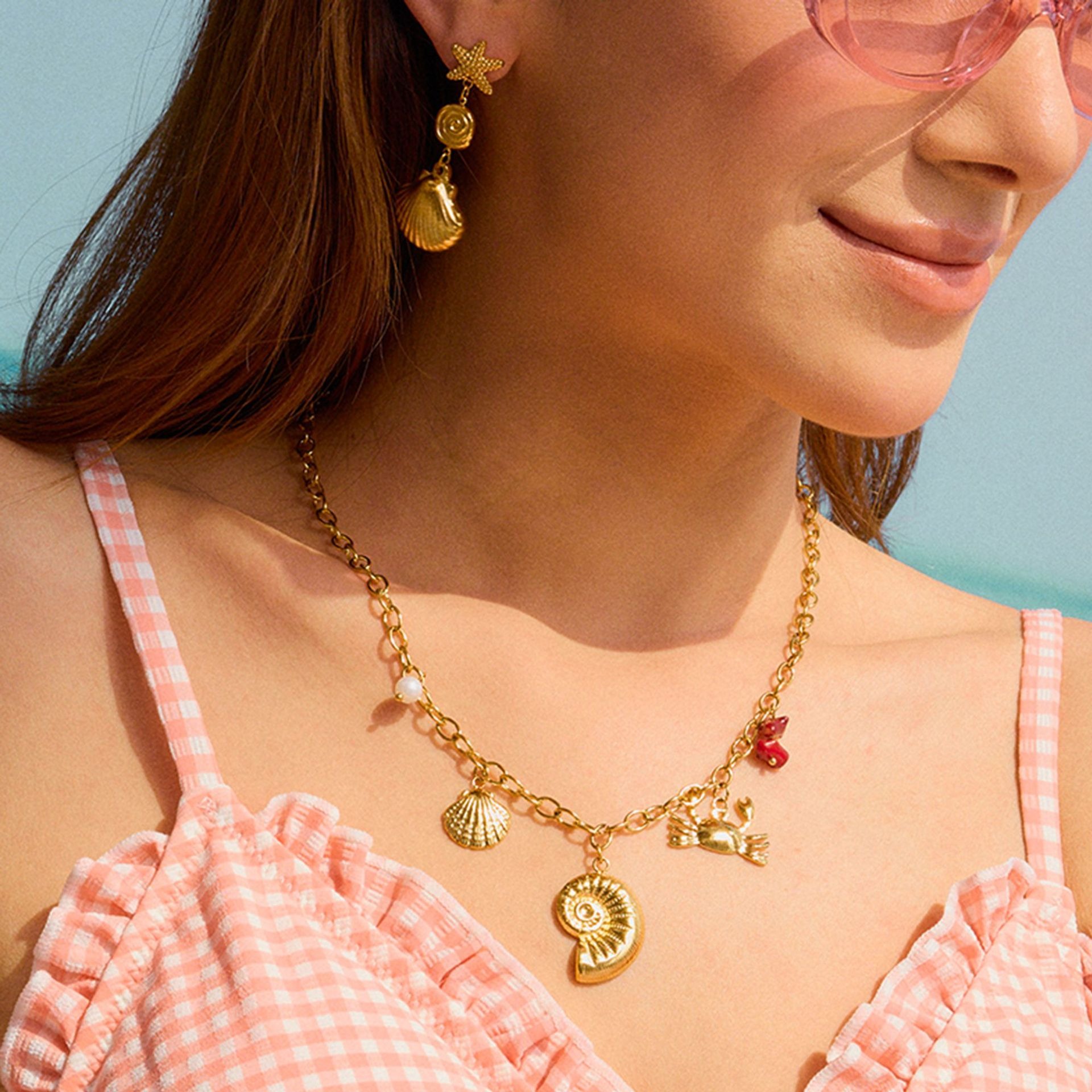 18K gold shells with tassel design exquisite and noble earrings - Image 2