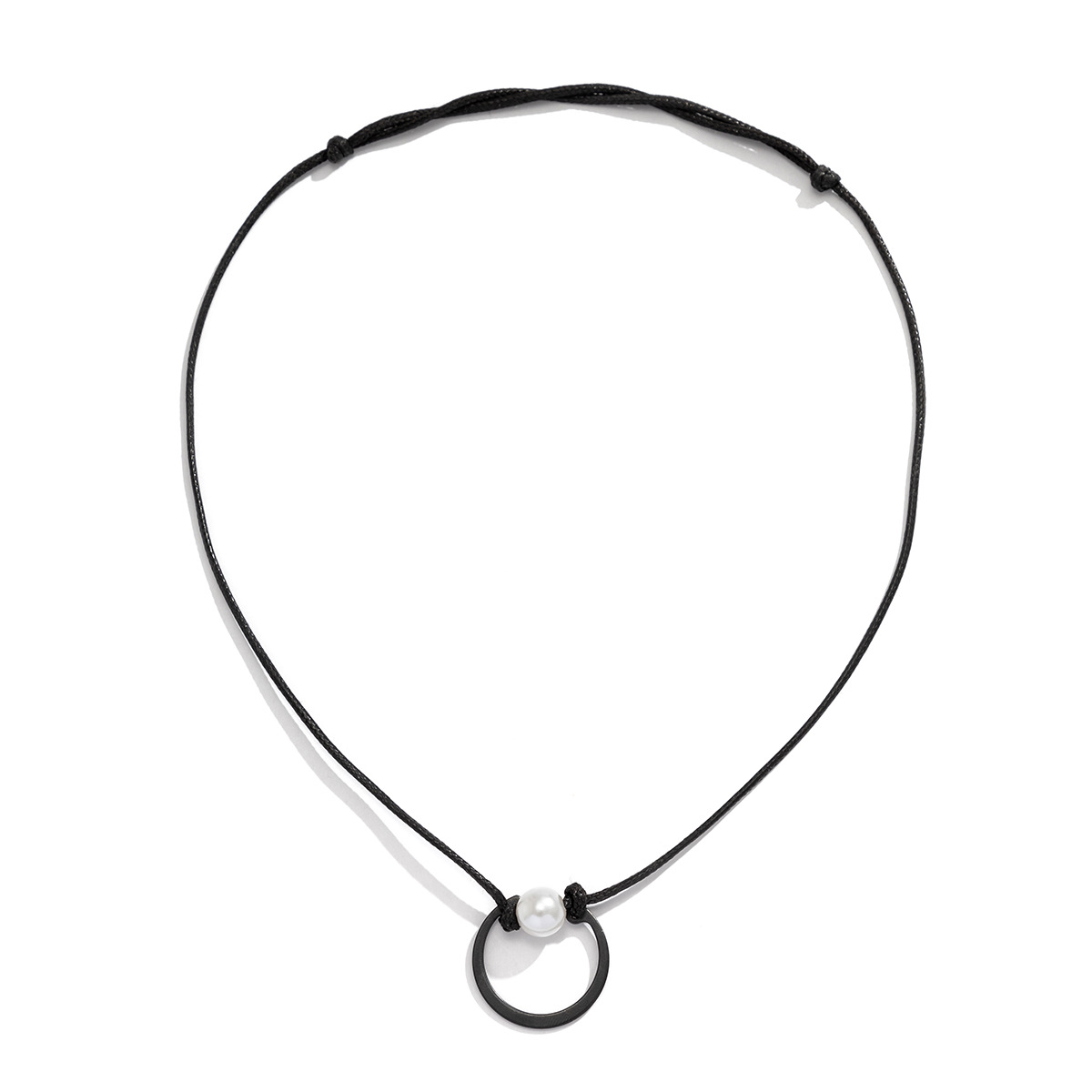 Fashion trend leather chain with pearl design all-match necklace - Image 7