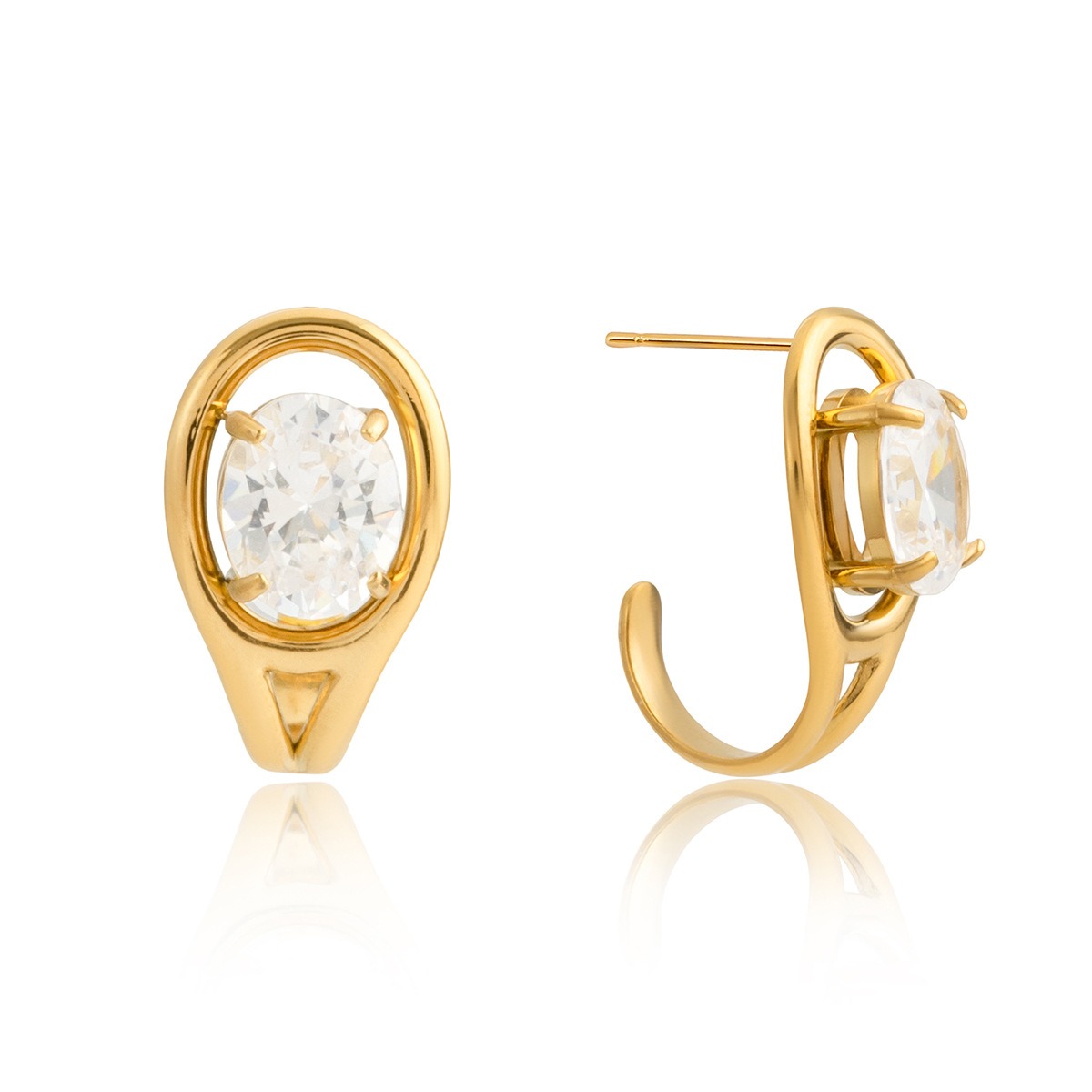 Light luxury, high-end zircon stud earrings for autumn and winter.