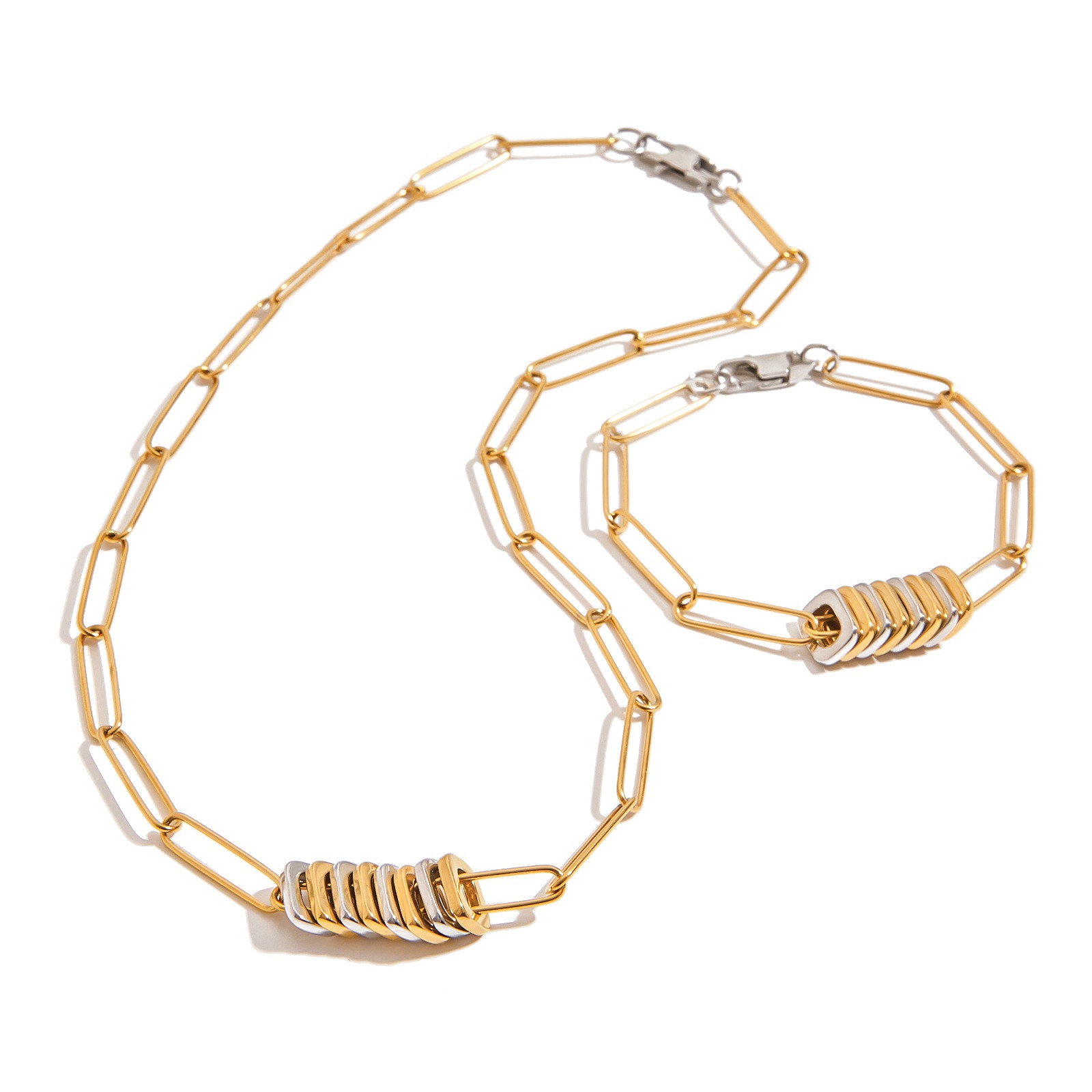 Titanium steel necklace light luxury clavicle chain bracelet - Image 4