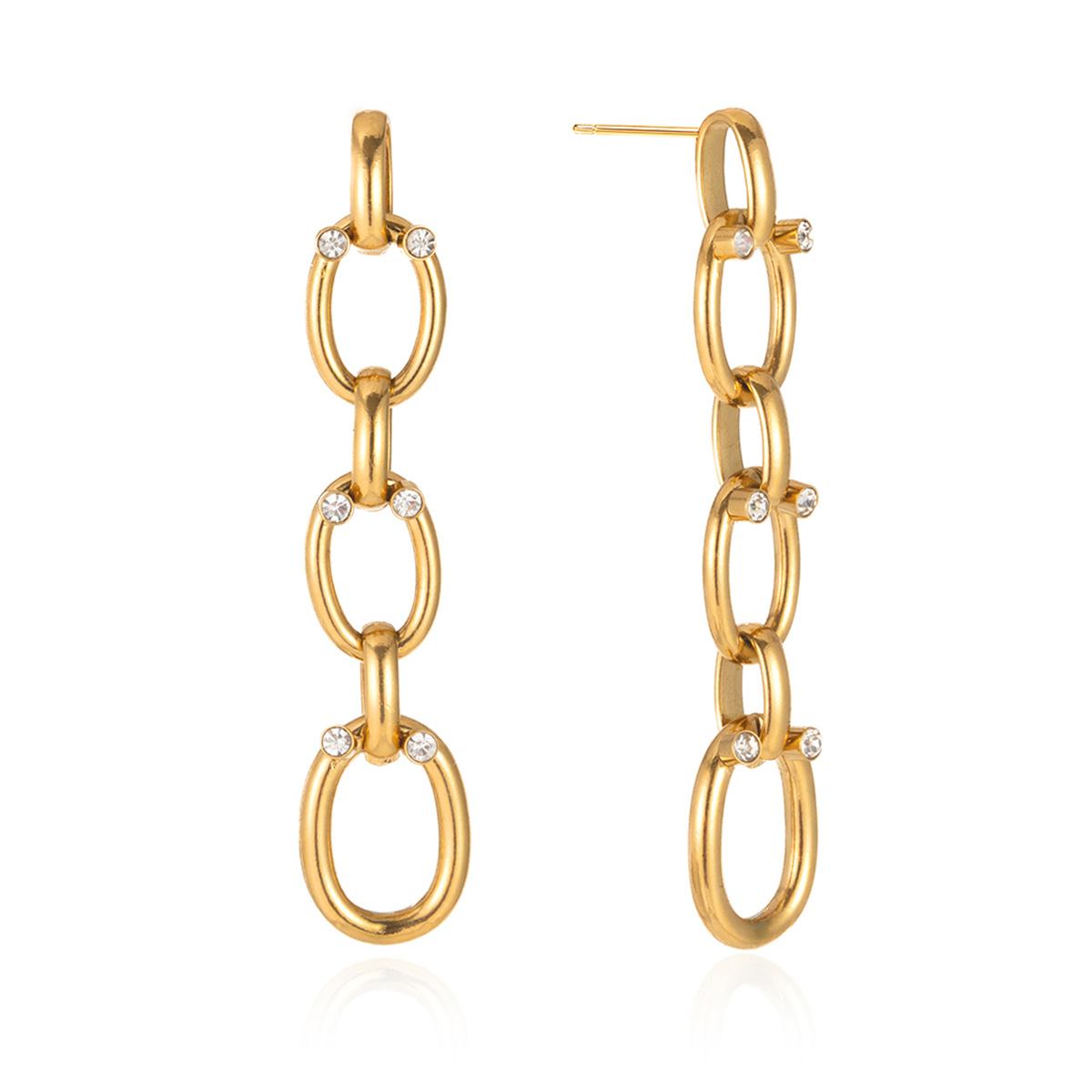 Rhinestone Chain Tassel Earrings