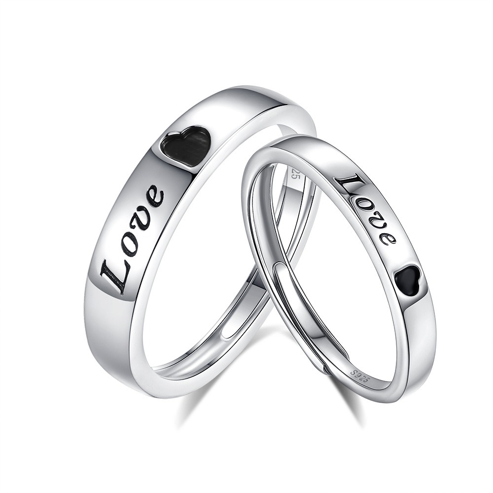 S925 sterling silver LOVE couple ring