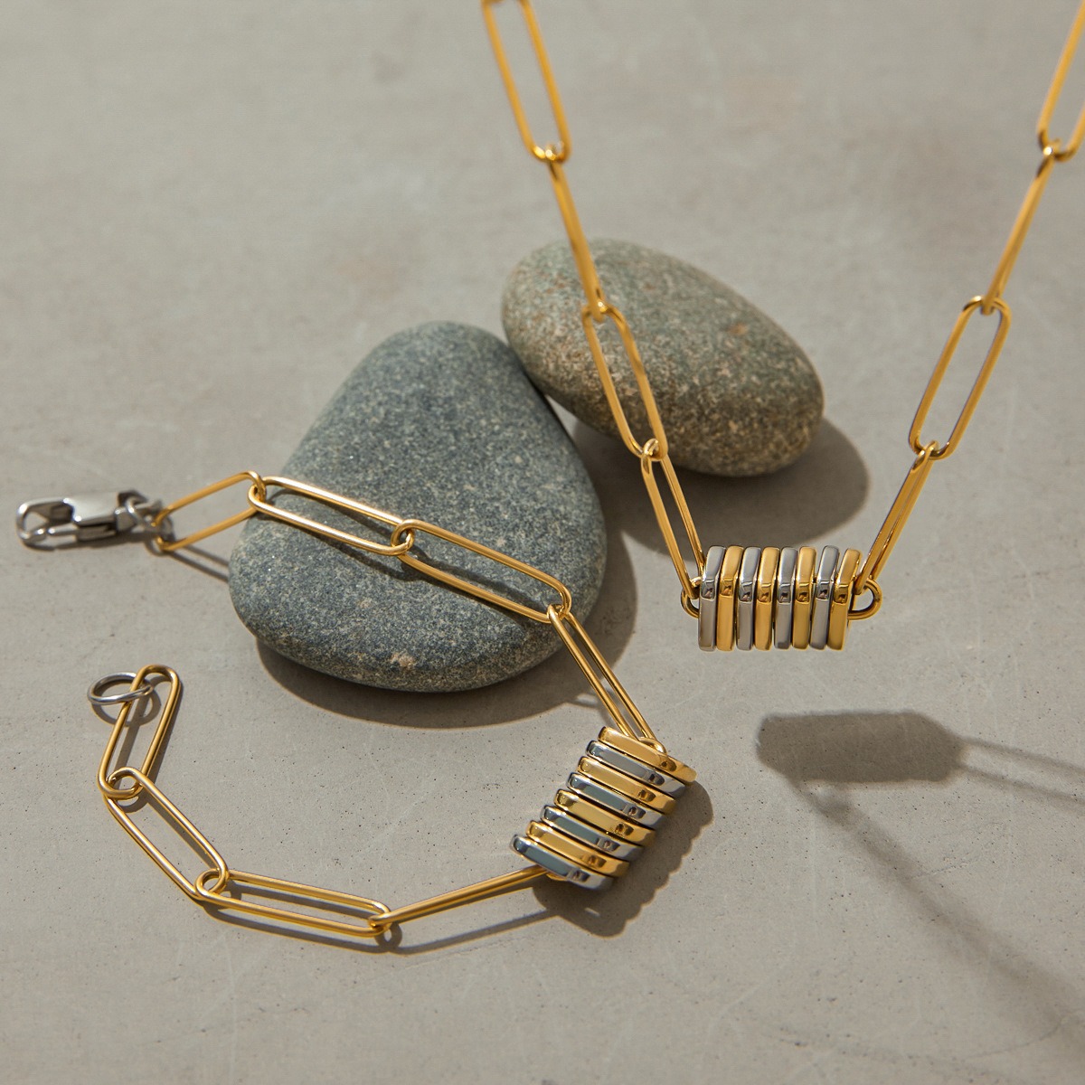 Titanium steel necklace light luxury clavicle chain bracelet