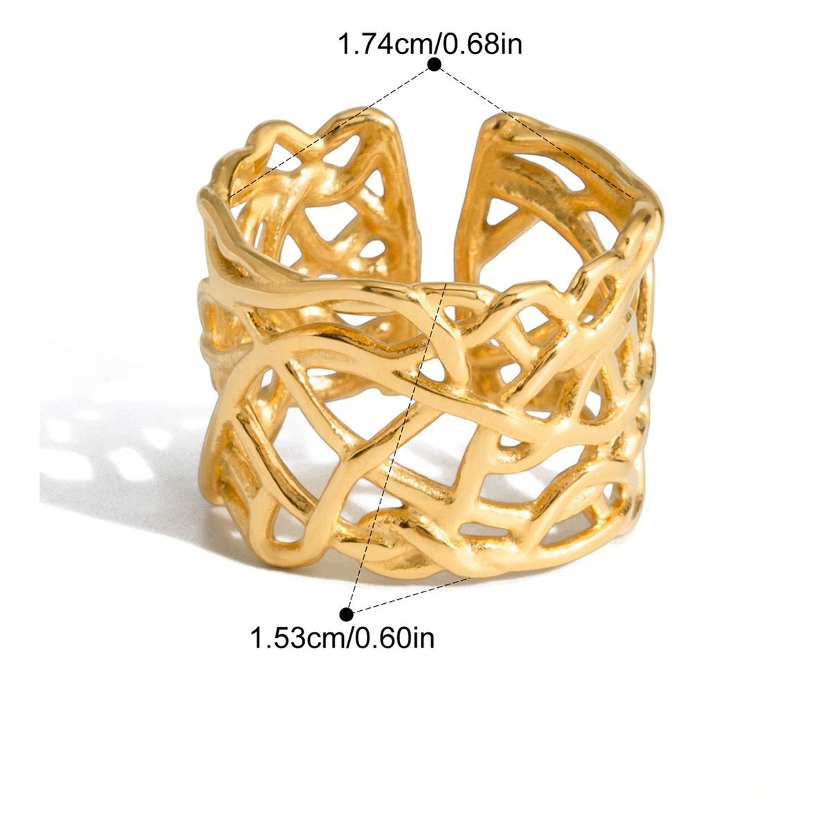 18K gold-plated, lightweight, luxurious, and high-quality pearl and titanium steel ring. - Image 6