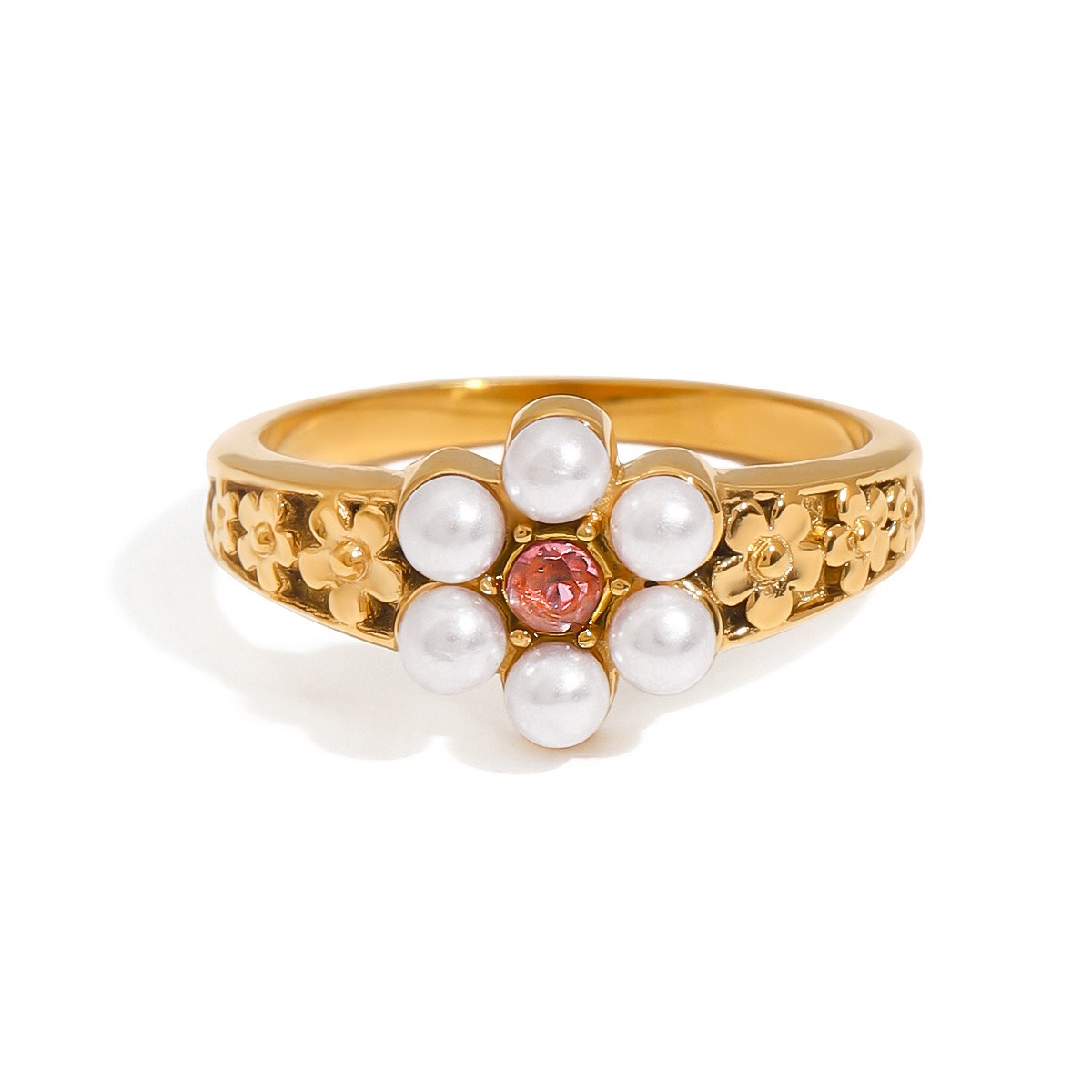 Pearl ring titanium steel ring