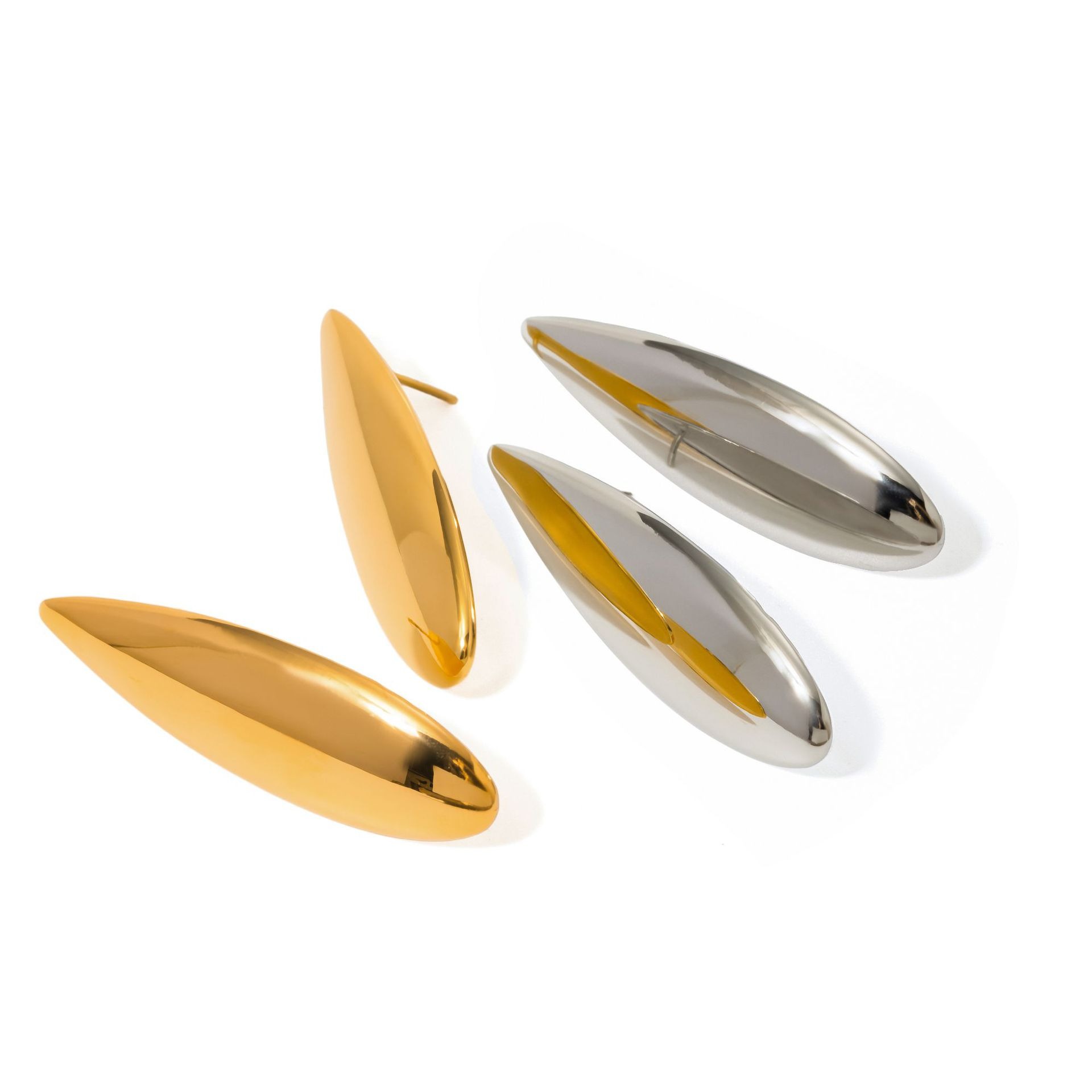 18K gold noble and elegant teardrop-shaped earrings with simple style - Image 5